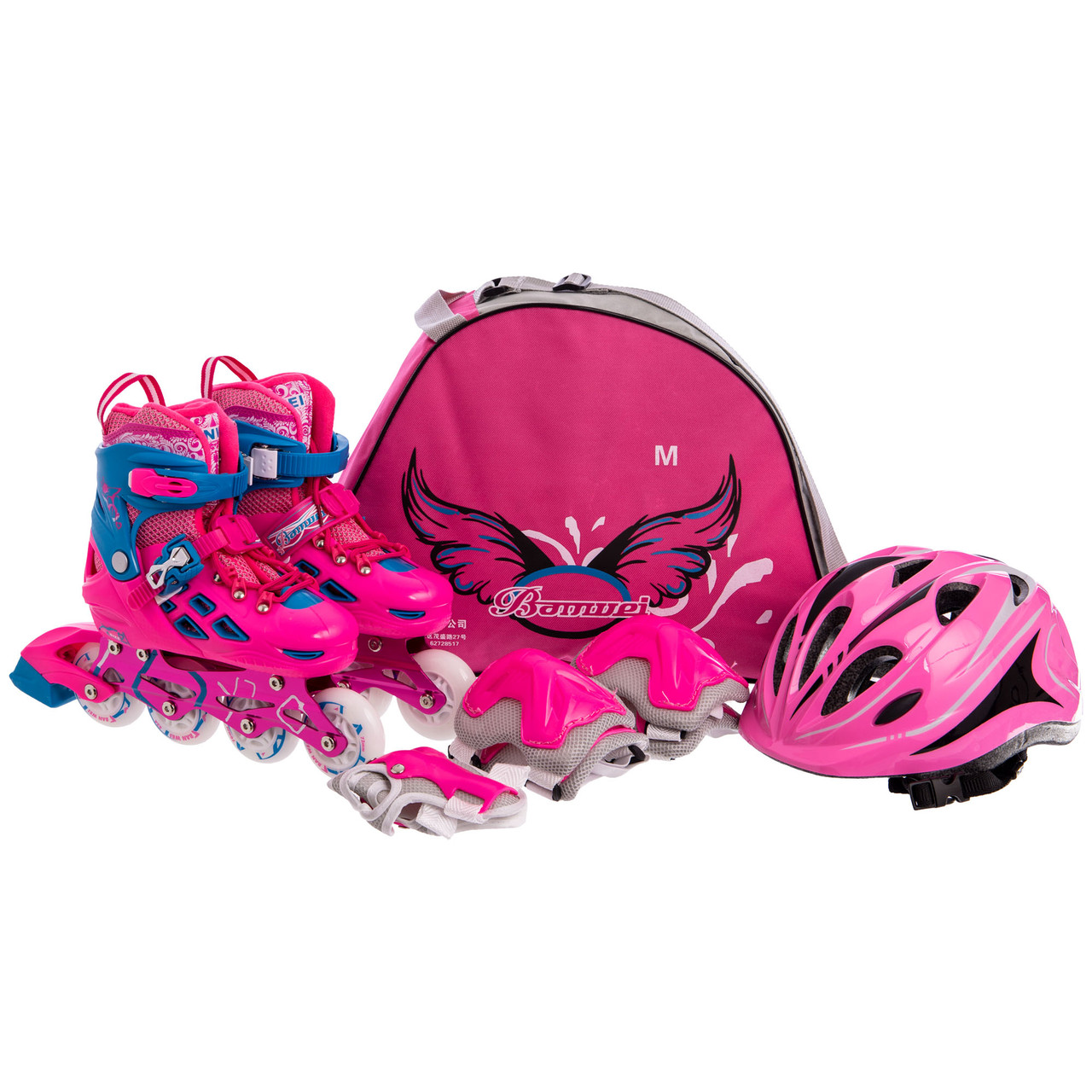 

Роликовые коньки Banwei My Go SK-181 35-38 с защитой Pink-Blue