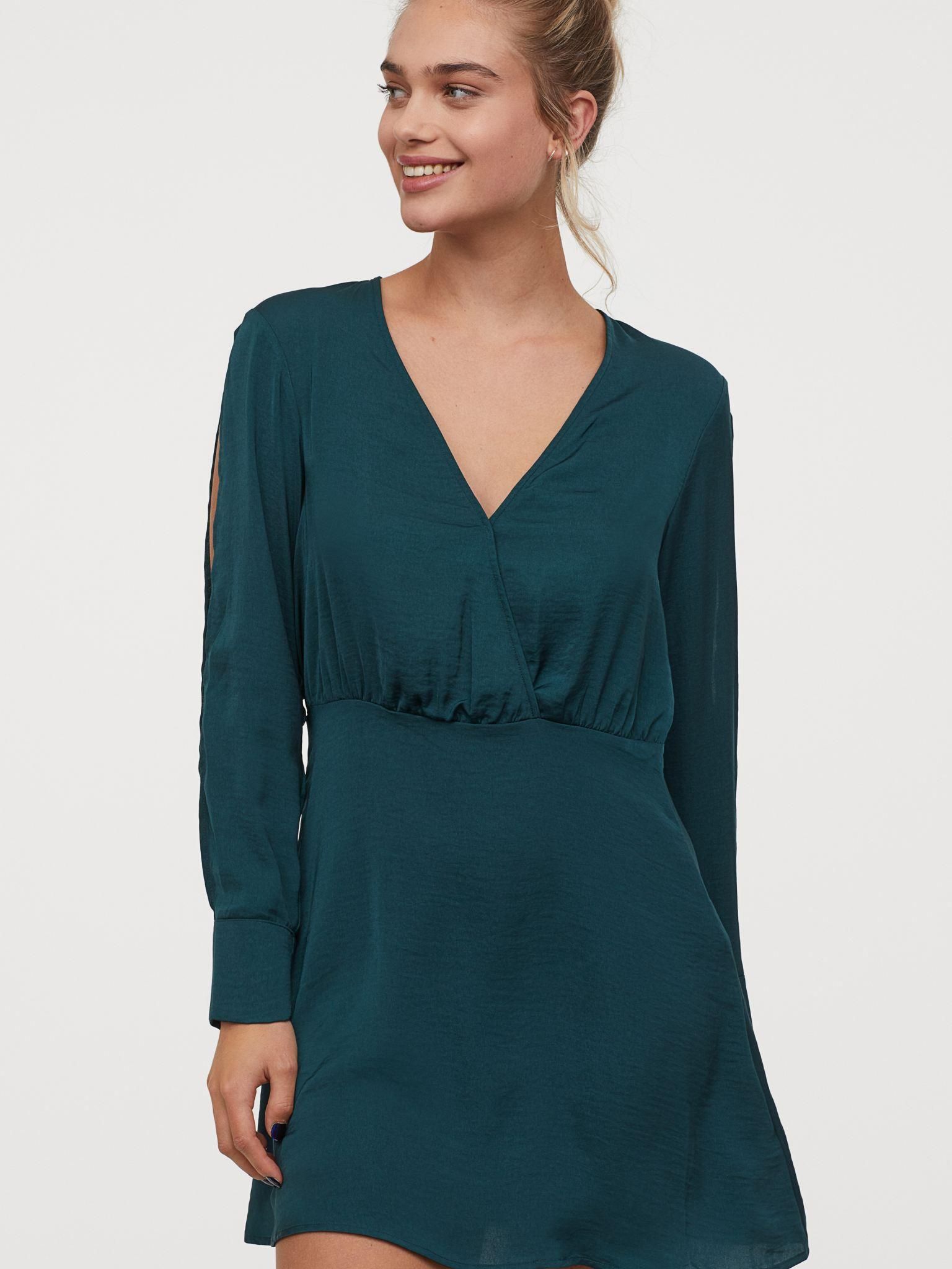 

Платье H&M 6395118-ACXO 38 Темно-зеленое