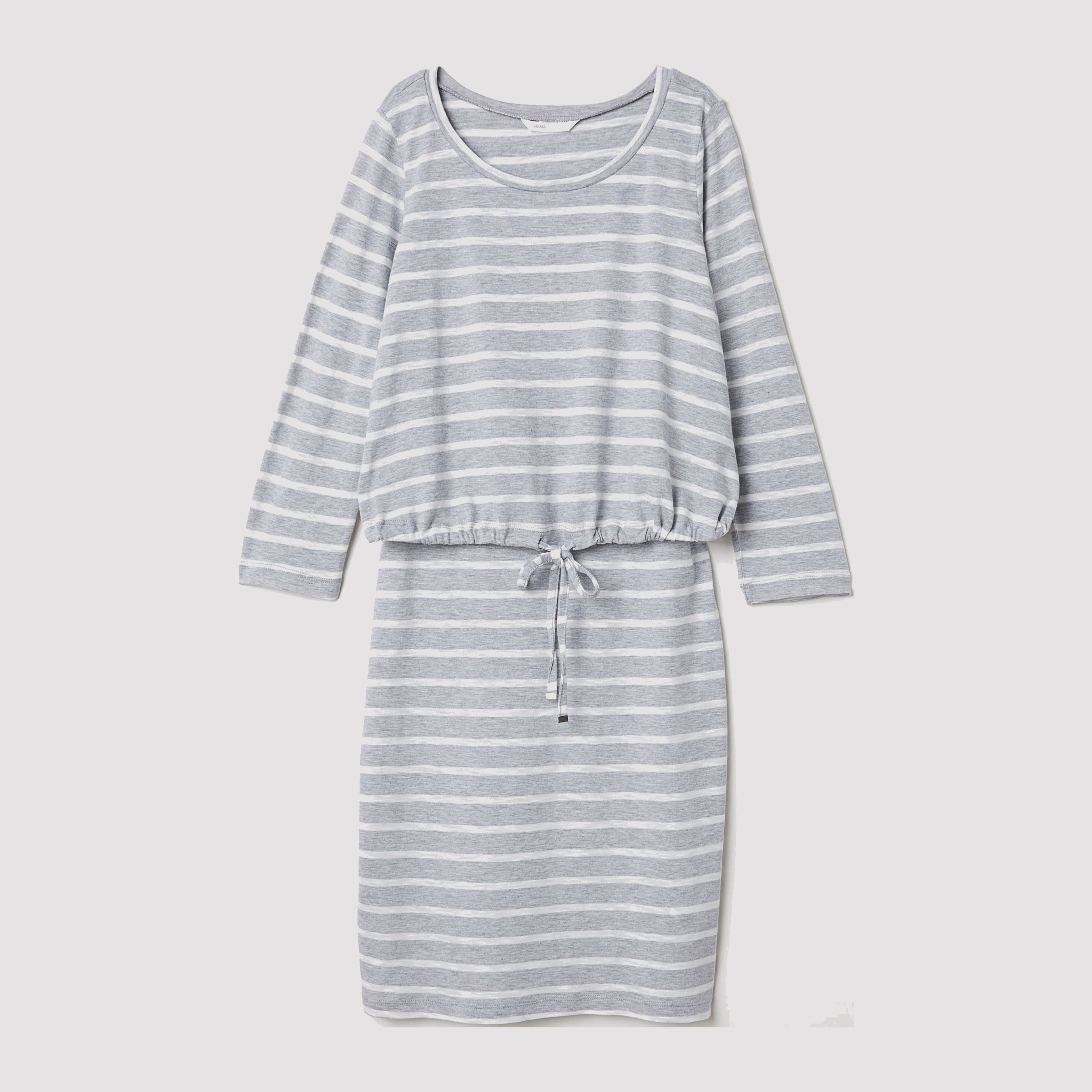 

Платье H&M Mama 5954027-AATP XS Серое с белым