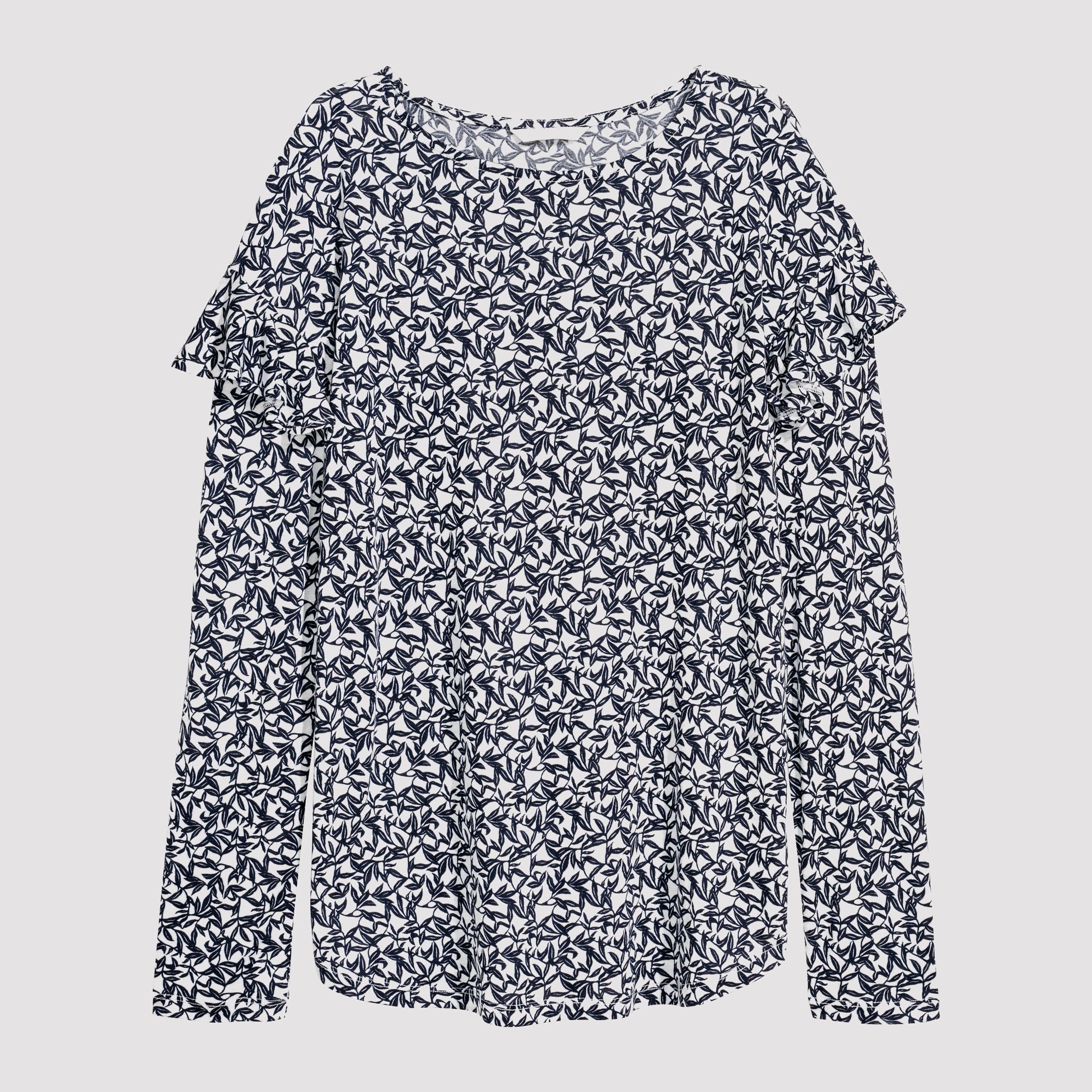 

Лонгслив H&M 5970597-ABHT S Белый с темно-синим