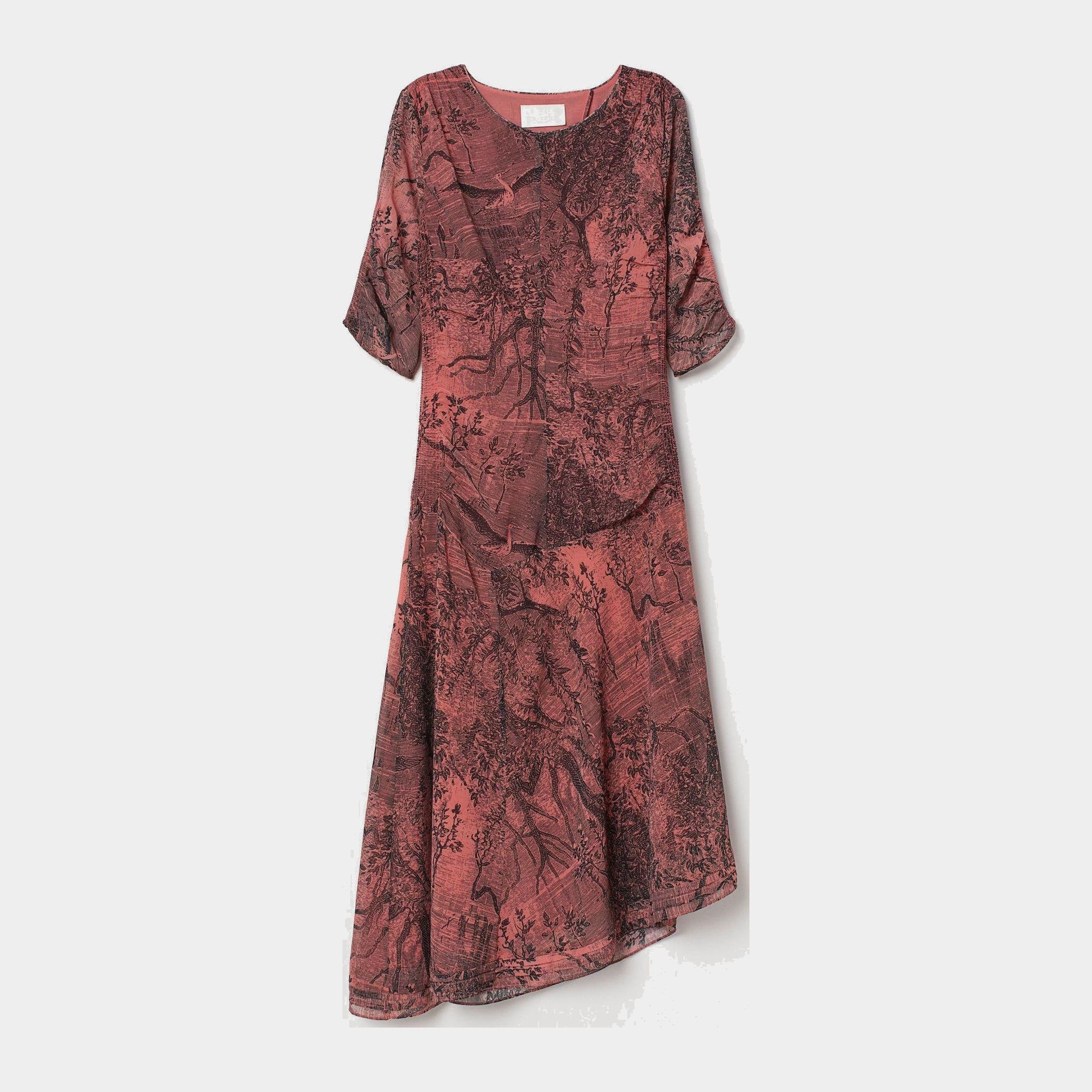 

Платье H&M 7376169-AEJI 34 Темно-розовое с черным