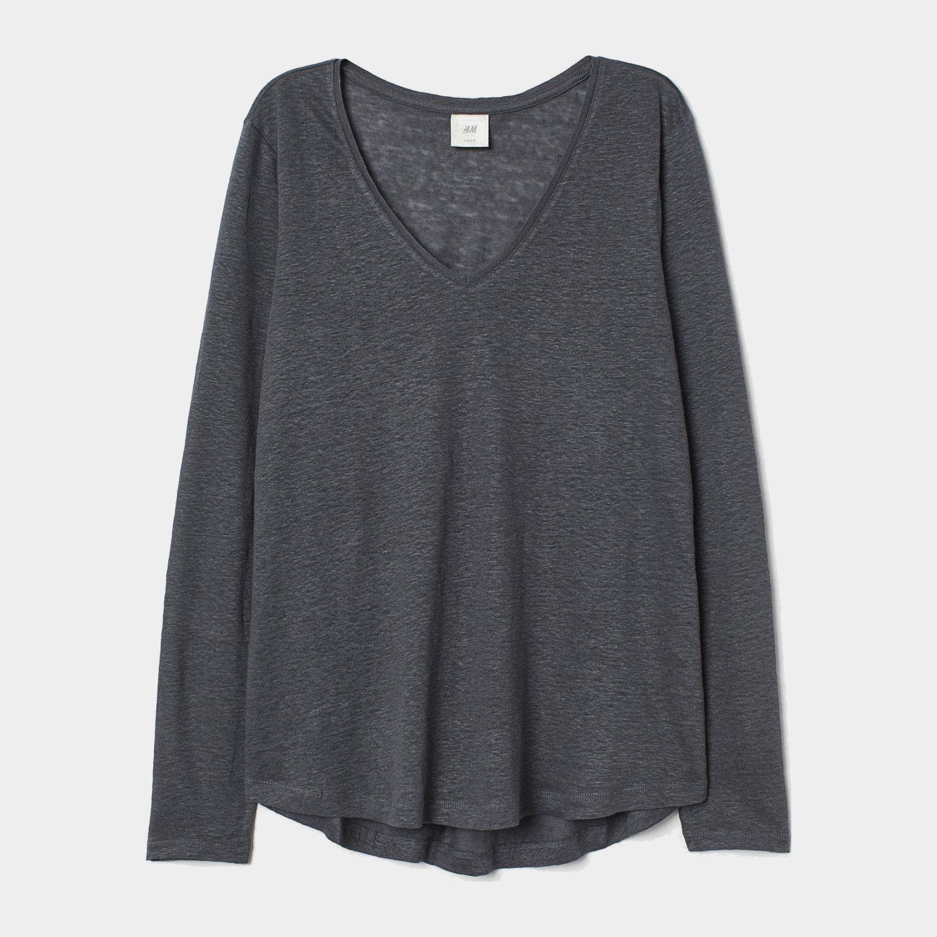

Лонгслив H&M 7228749-ACXW M Темно-серый