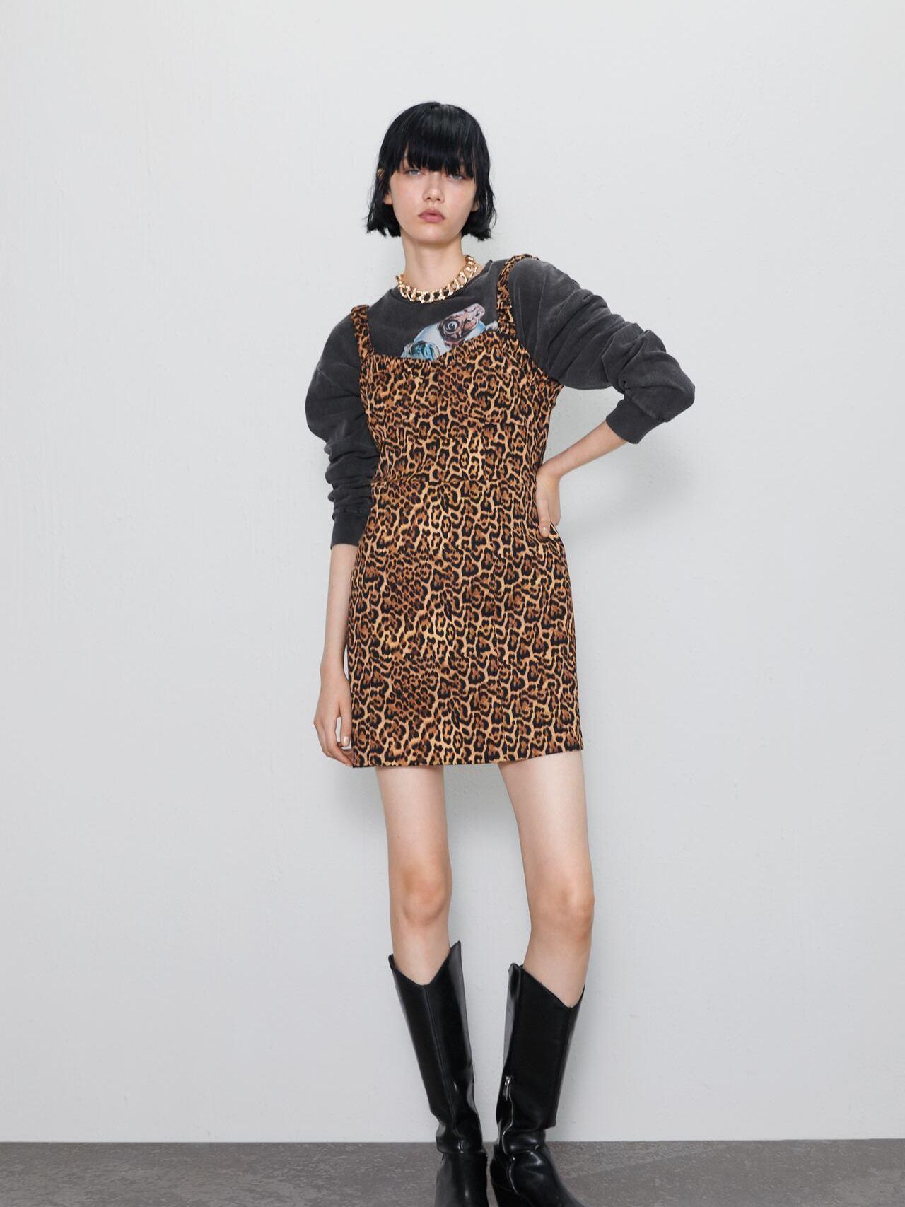 

Платье Zara 8144/618/051-AAON S Леопардовое