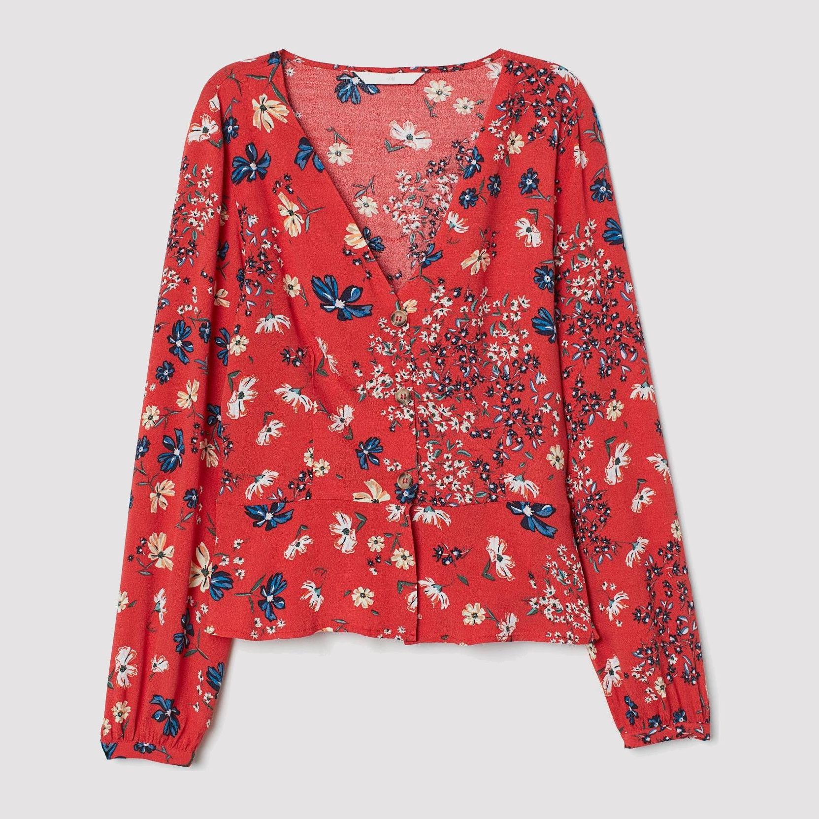 

Блузка H&M 7077359-ABSX 44 Оранжевая с разноцветным