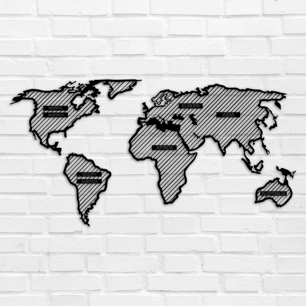 

Картина из дерева панно на стену резное Карта Мира TWD WALL70003М 50х25см Черный Абстракция Горизонтальная Без рамы