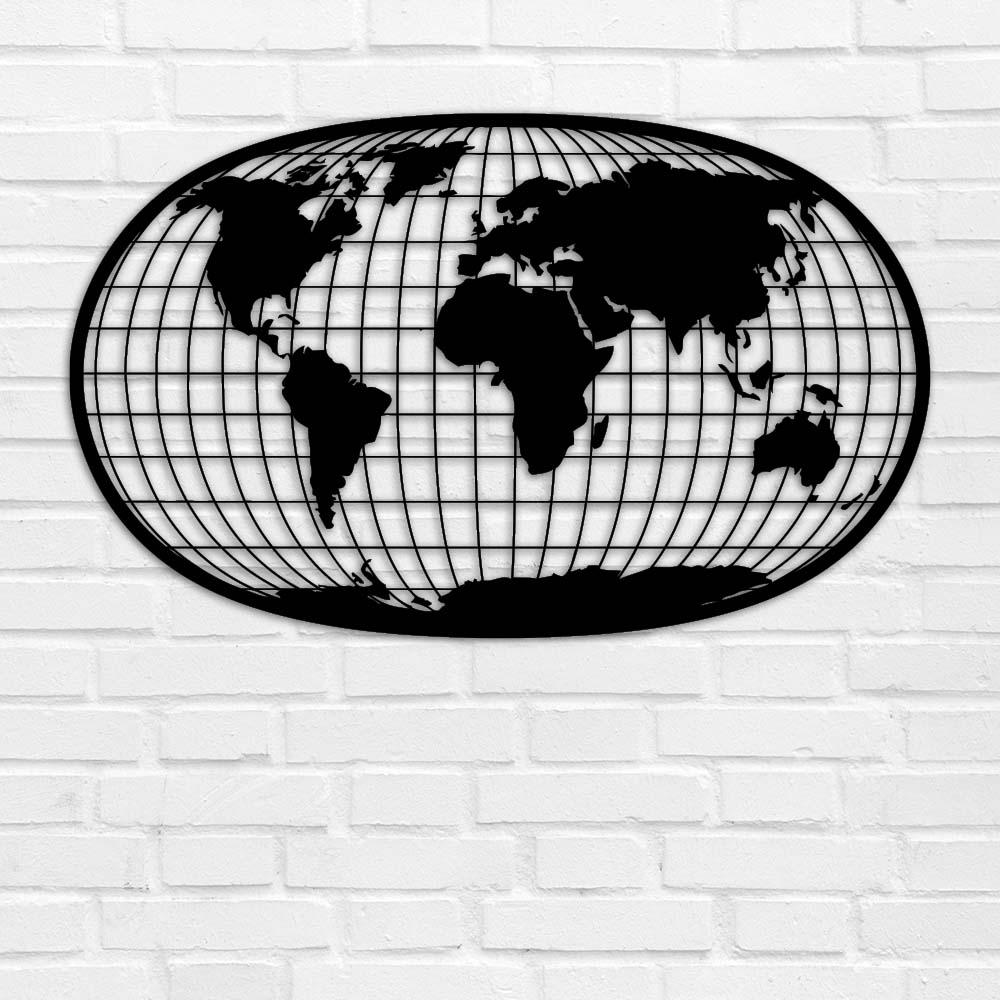 

Картина из дерева панно на стену резное Глобус TWD WALL70004L 74х45см Черный Абстракция Горизонтальная Без рамы