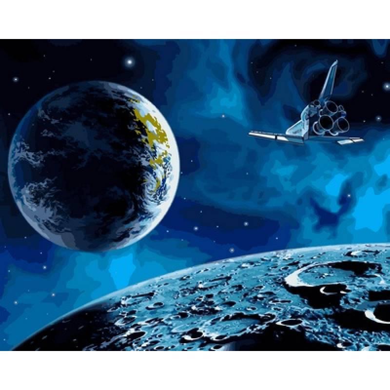 

Картина рисование по номерам Babylon На Луну и обратно 40х50см набор для росписи по цифрам в коробке