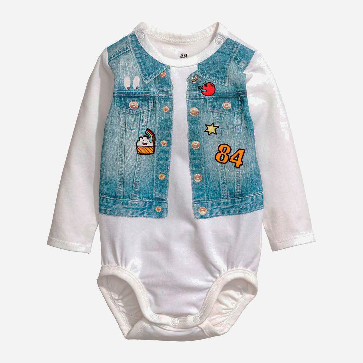 

Боди H&M KEL4131143 62 см Белый/Синий