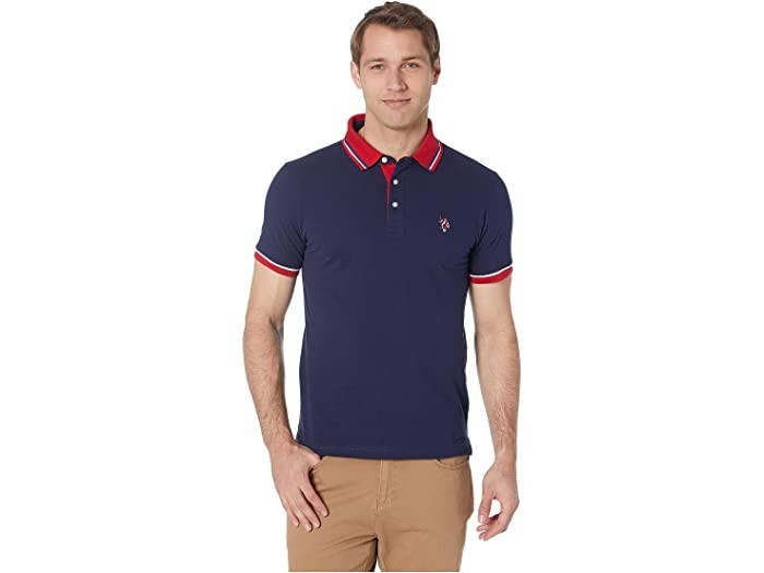 

Поло U.S. Polo ASSN AE100-141  Синее Slim Fit, Поло U.S. Polo ASSN AE100-141 L Синее Slim Fit