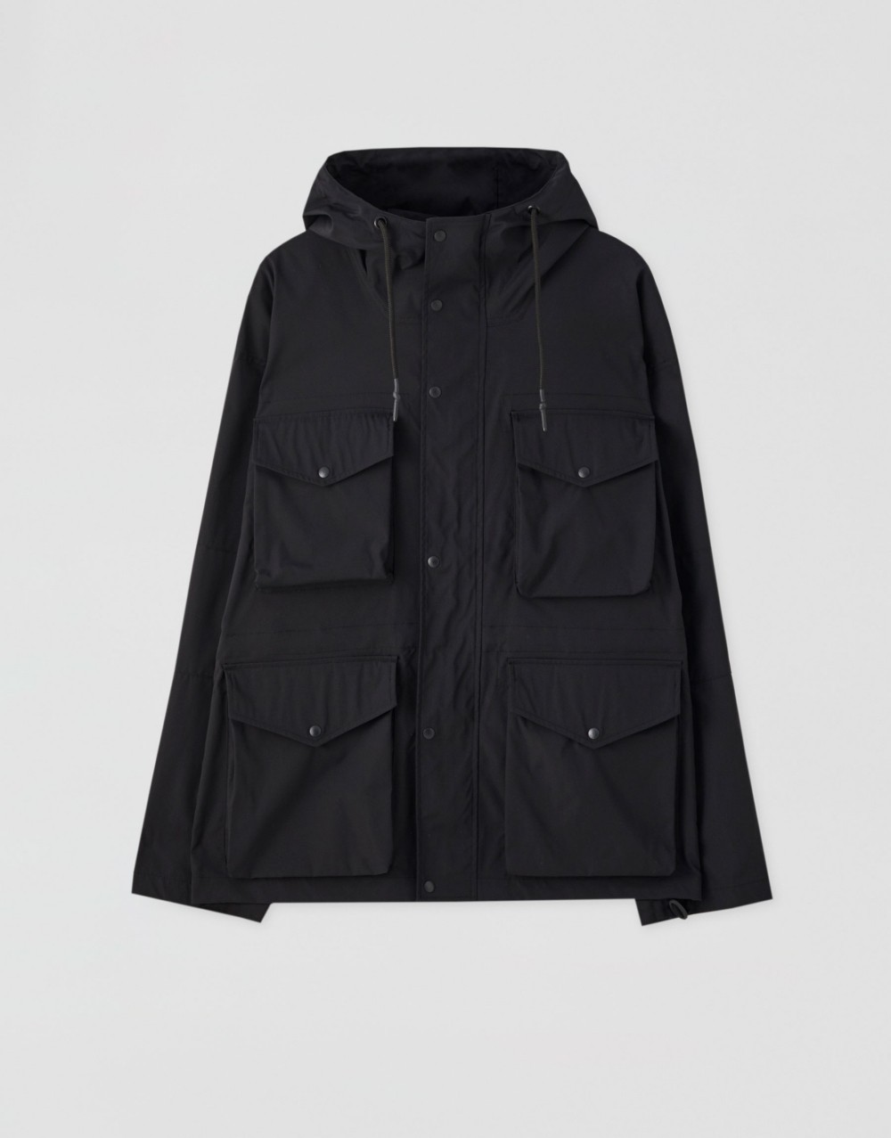 

Мужская парка Pull & Bear AE100-136  Черная, Мужская парка Pull & Bear AE100-136 S Черная