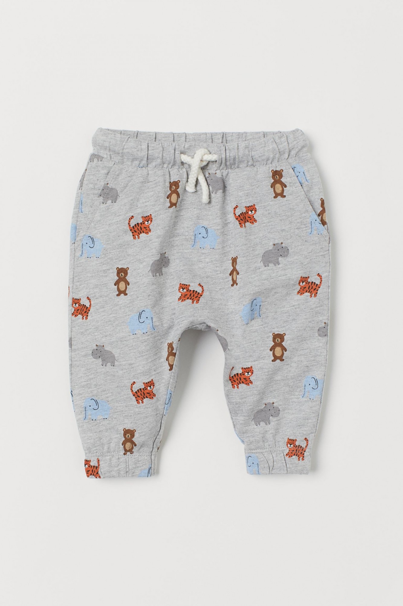 

Штаны H&M AE100-164 80-86 см Светло-серые с принтом