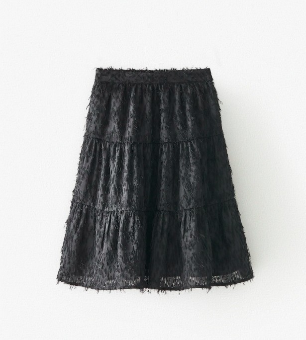 

Юбка ZARA AE100-192 128 см Черная с бахромой