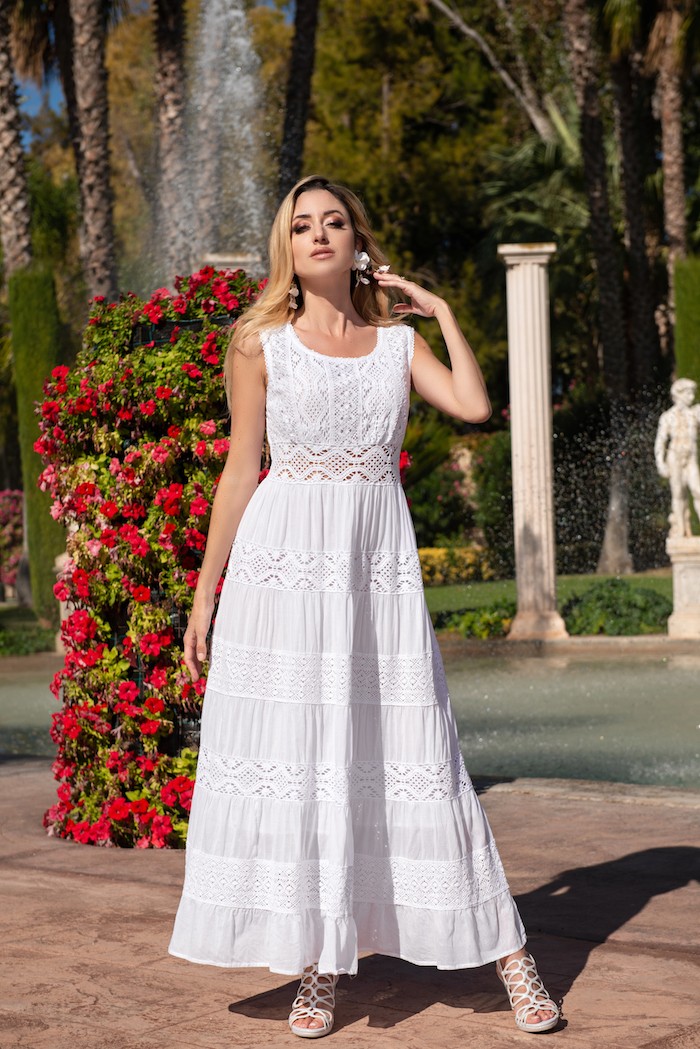 

Длинное пляжное платье с кружевом Fresh Cotton 21F-025C () Белый, Длинное пляжное платье с кружевом Fresh Cotton 21F-025C 48(XL) Белый