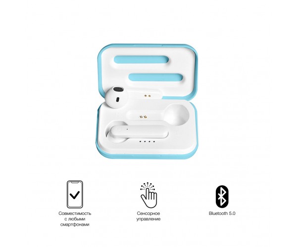 

Беспроводные bluetooth наушники TWS K88 Голубые