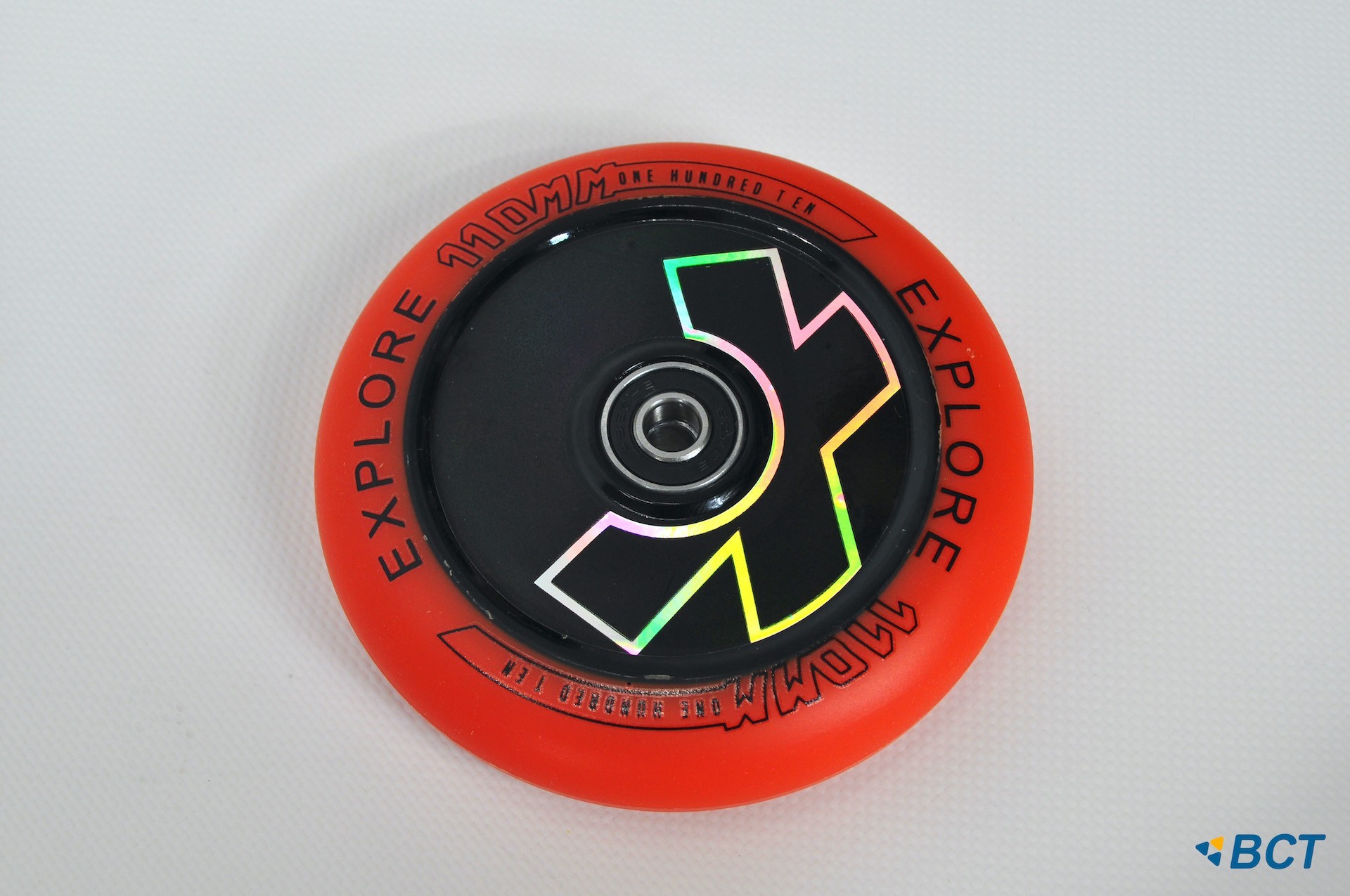 

Колесо для трюкового самоката 110 мм литой пластиковый диск Explore Scooter Wheel красное + ABEC 9