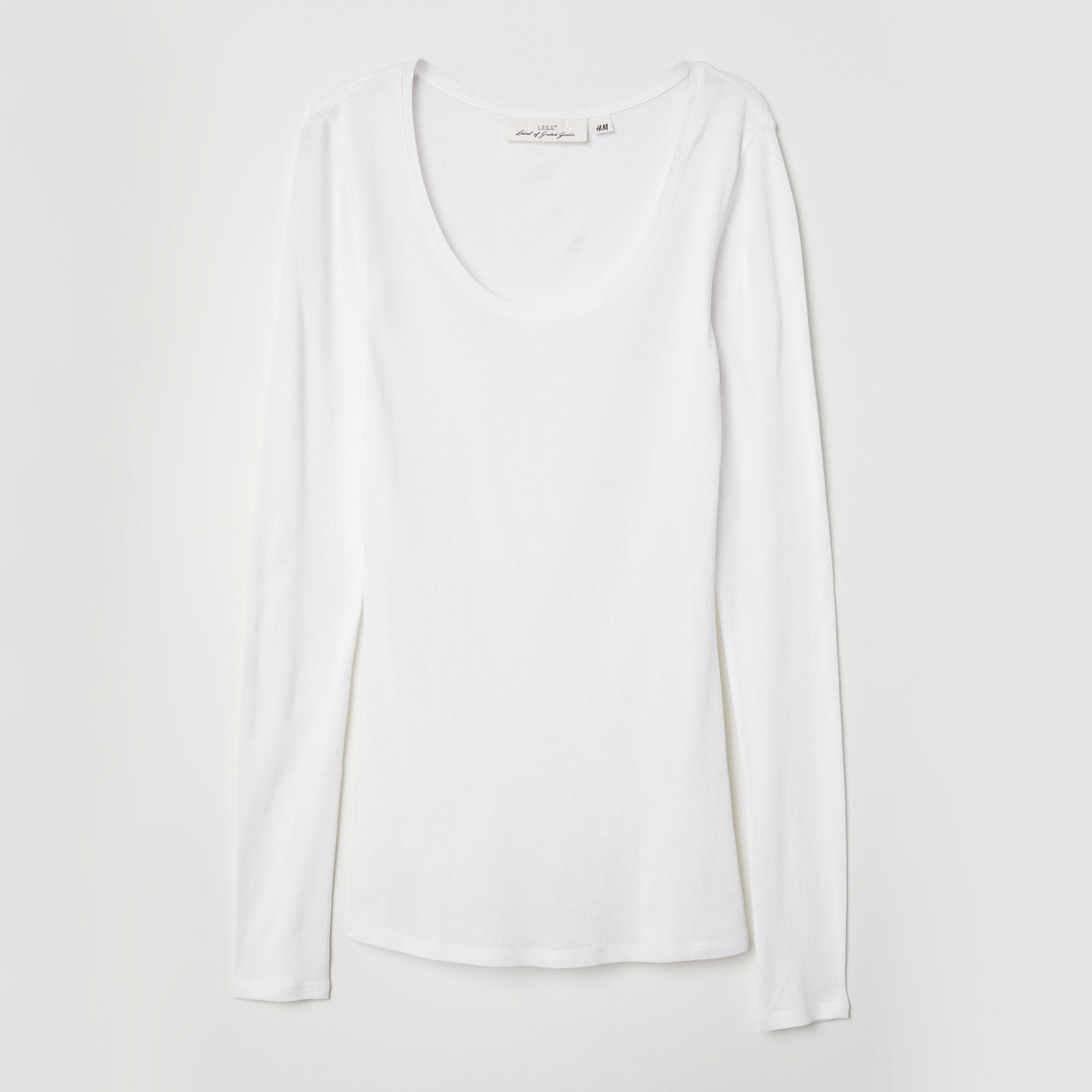 

Лонгслив H&M 0515991_01 M Белый
