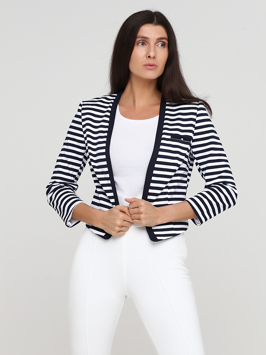 

Жакет H&M 0206745_бел. полоска 38 Синий