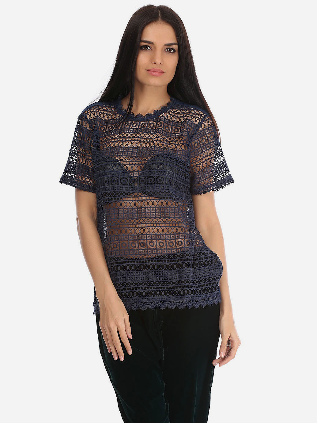 

Блузка H&M 3359782 S Синяя