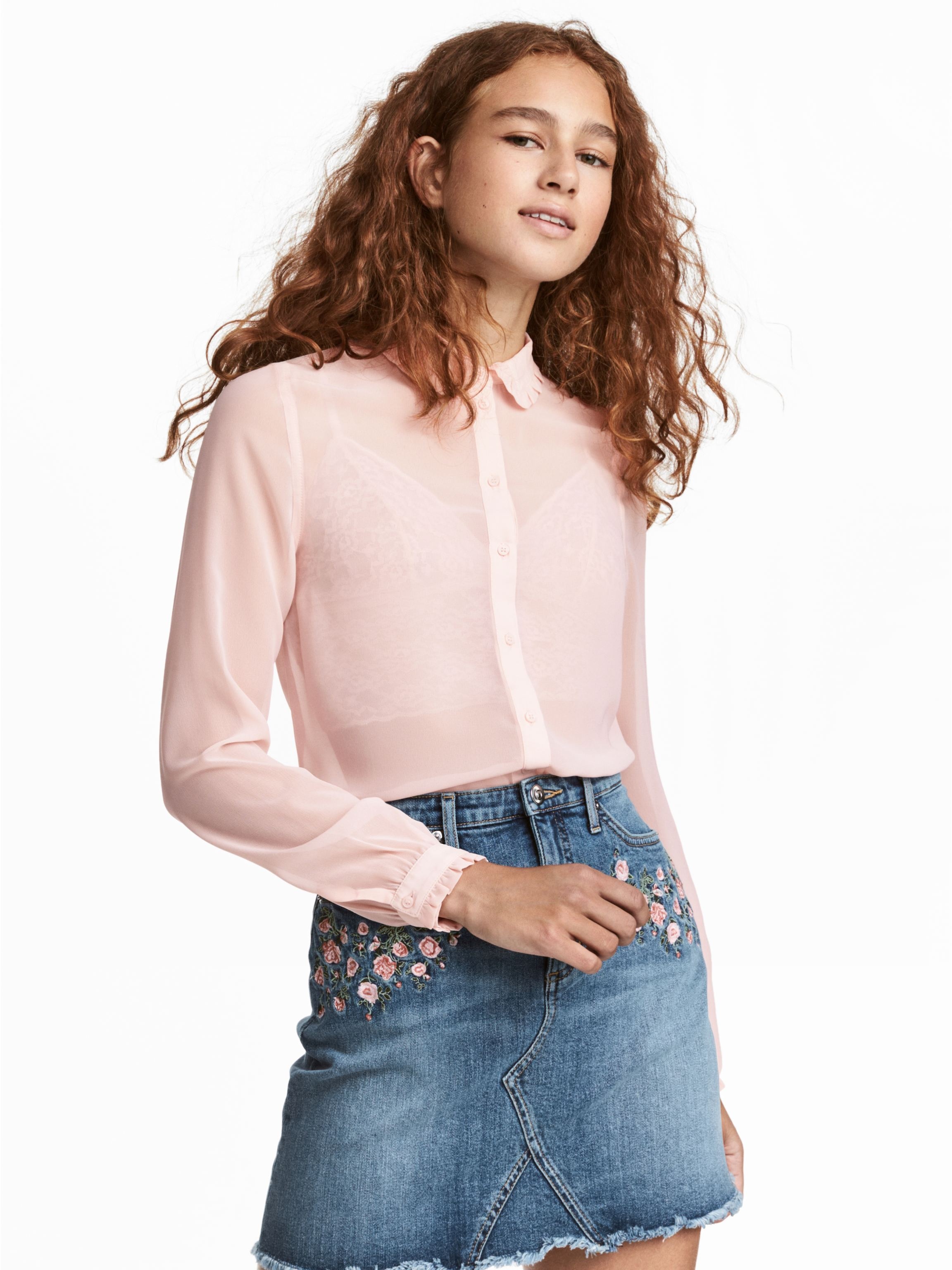 

Блузка H&M 5317326 38 Приглушенная розовая