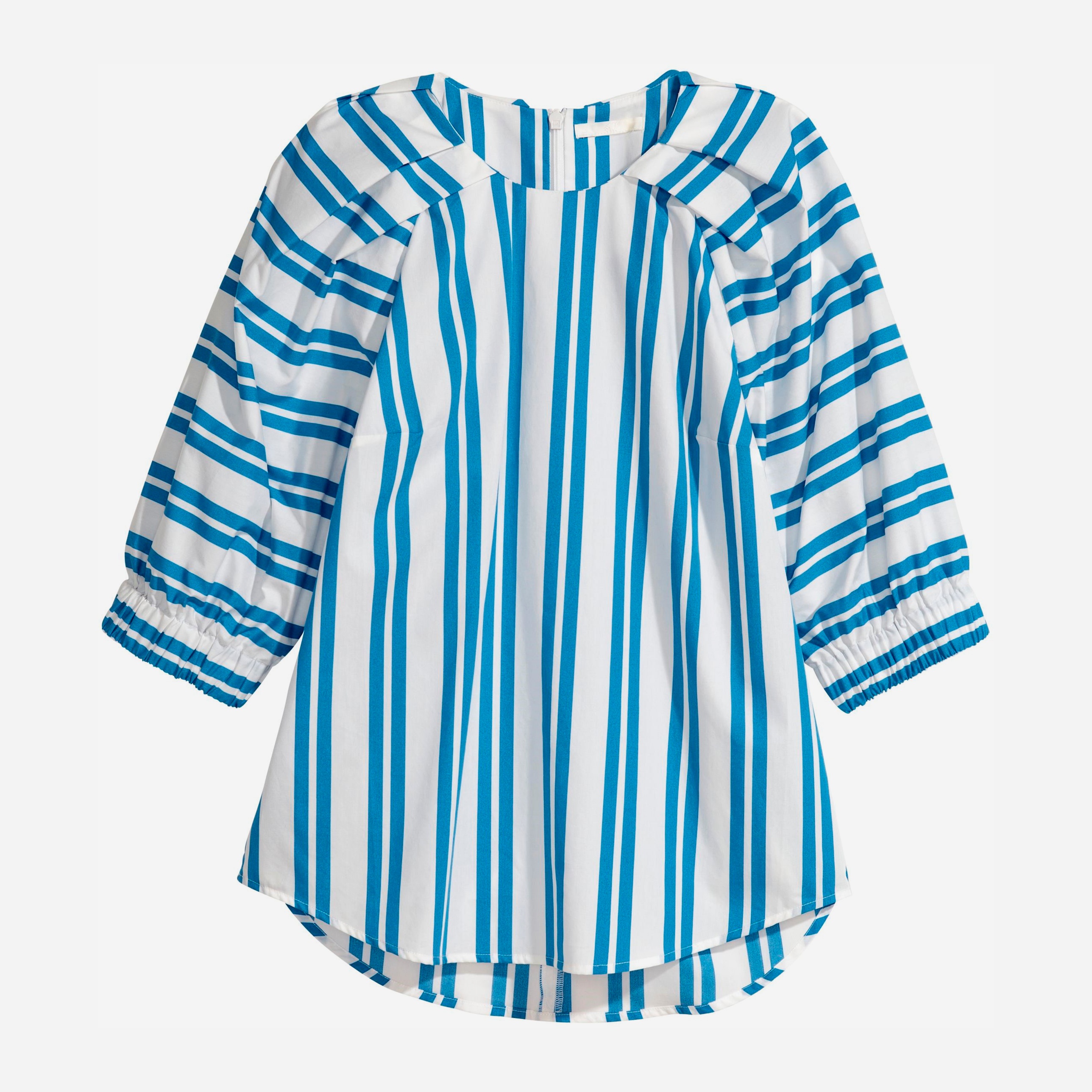 

Блузка H&M 5512576 34 Белая с синей полоской