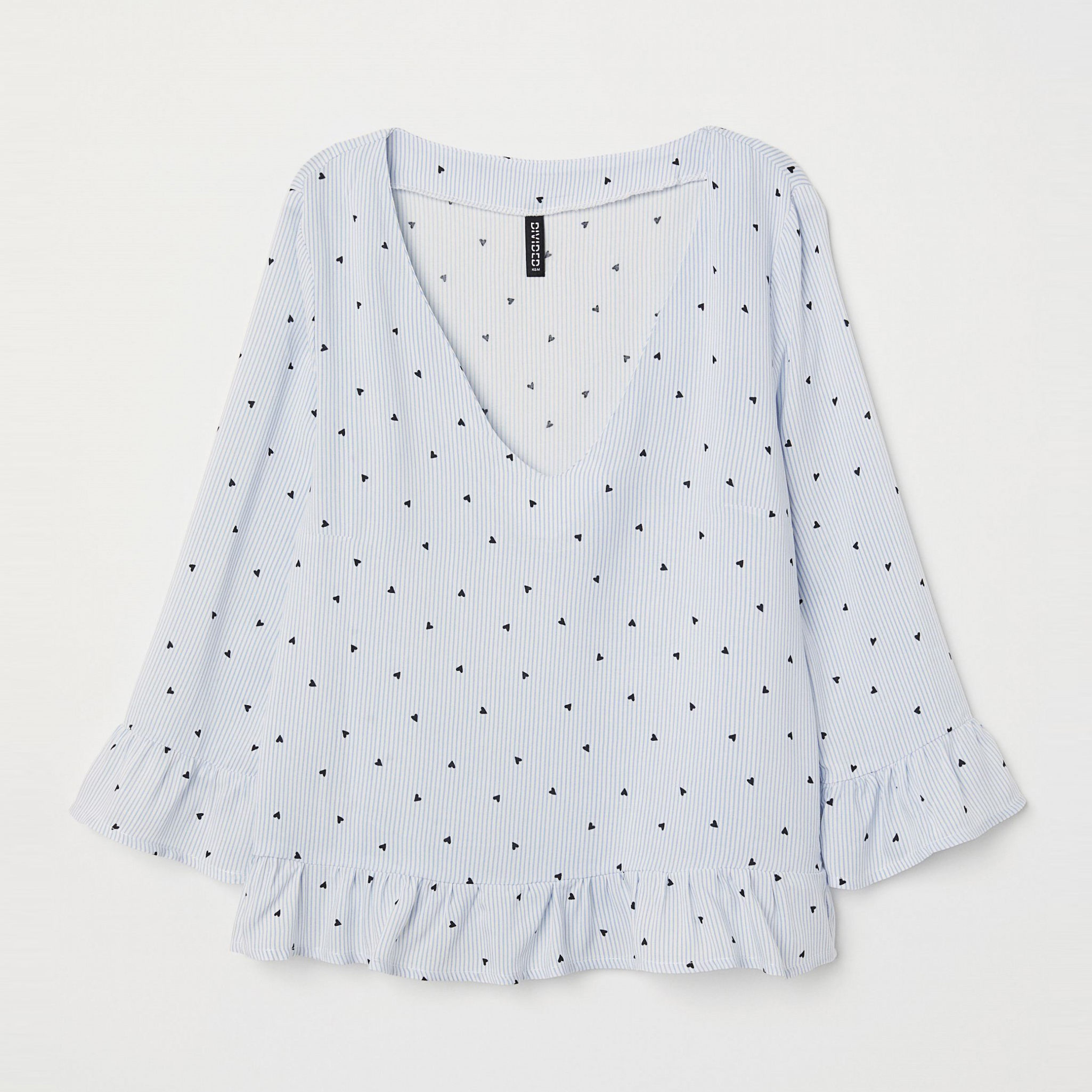 

Блузка H&M 5841047 42 Светло-голубая с белой полоской