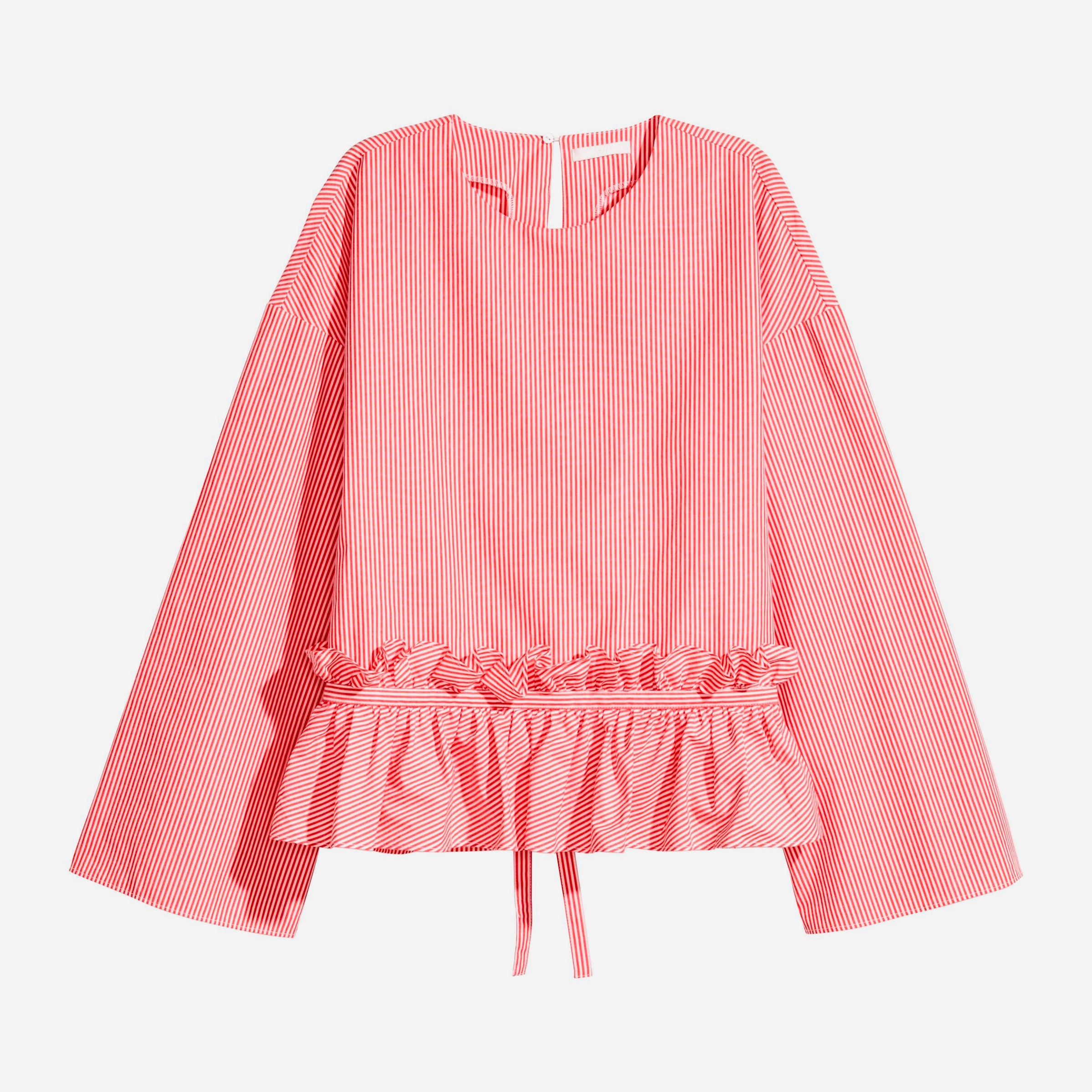 

Блузка H&M 6001977 32 Красная с белой полоской