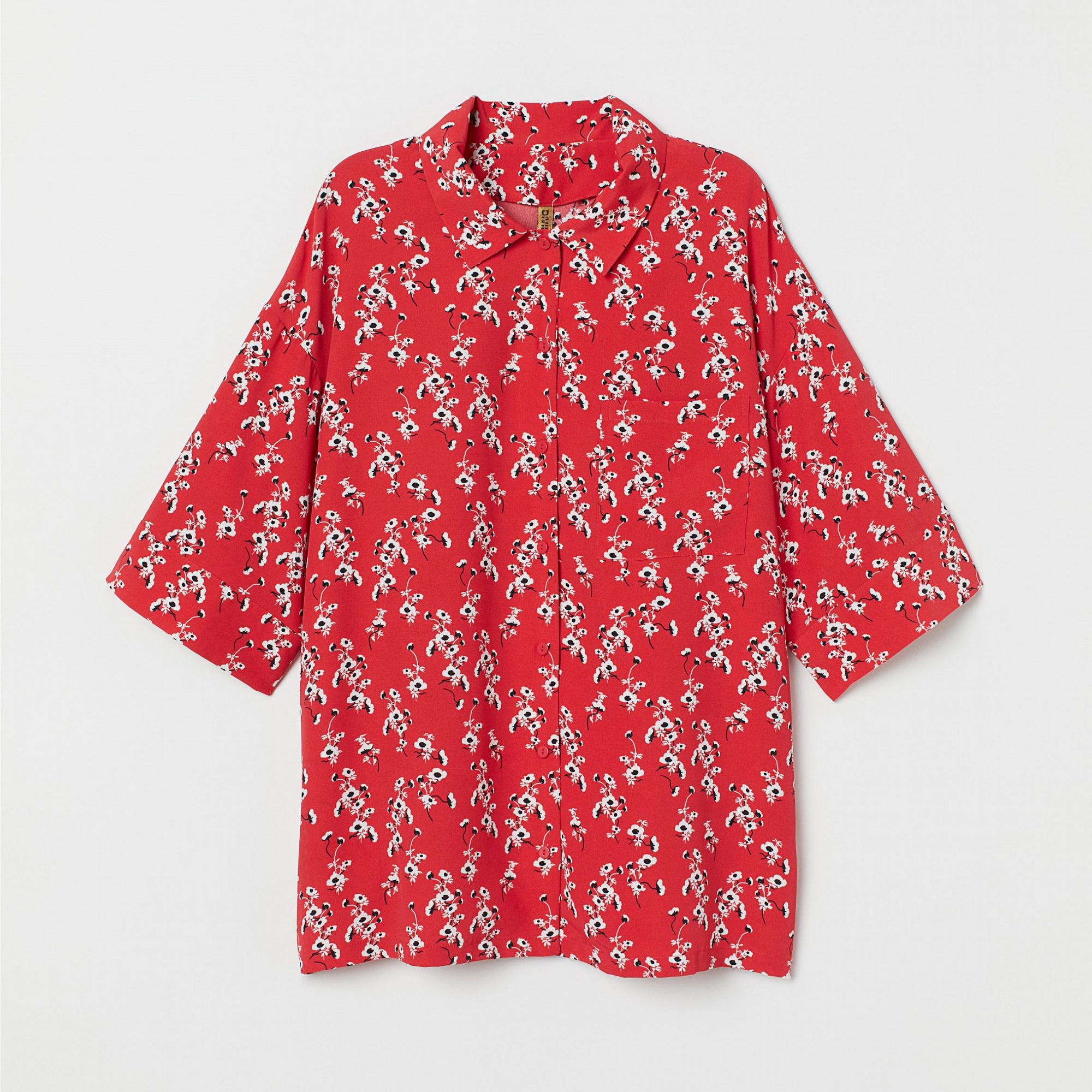 

Блузка H&M 7041639 34 Красная с цветами