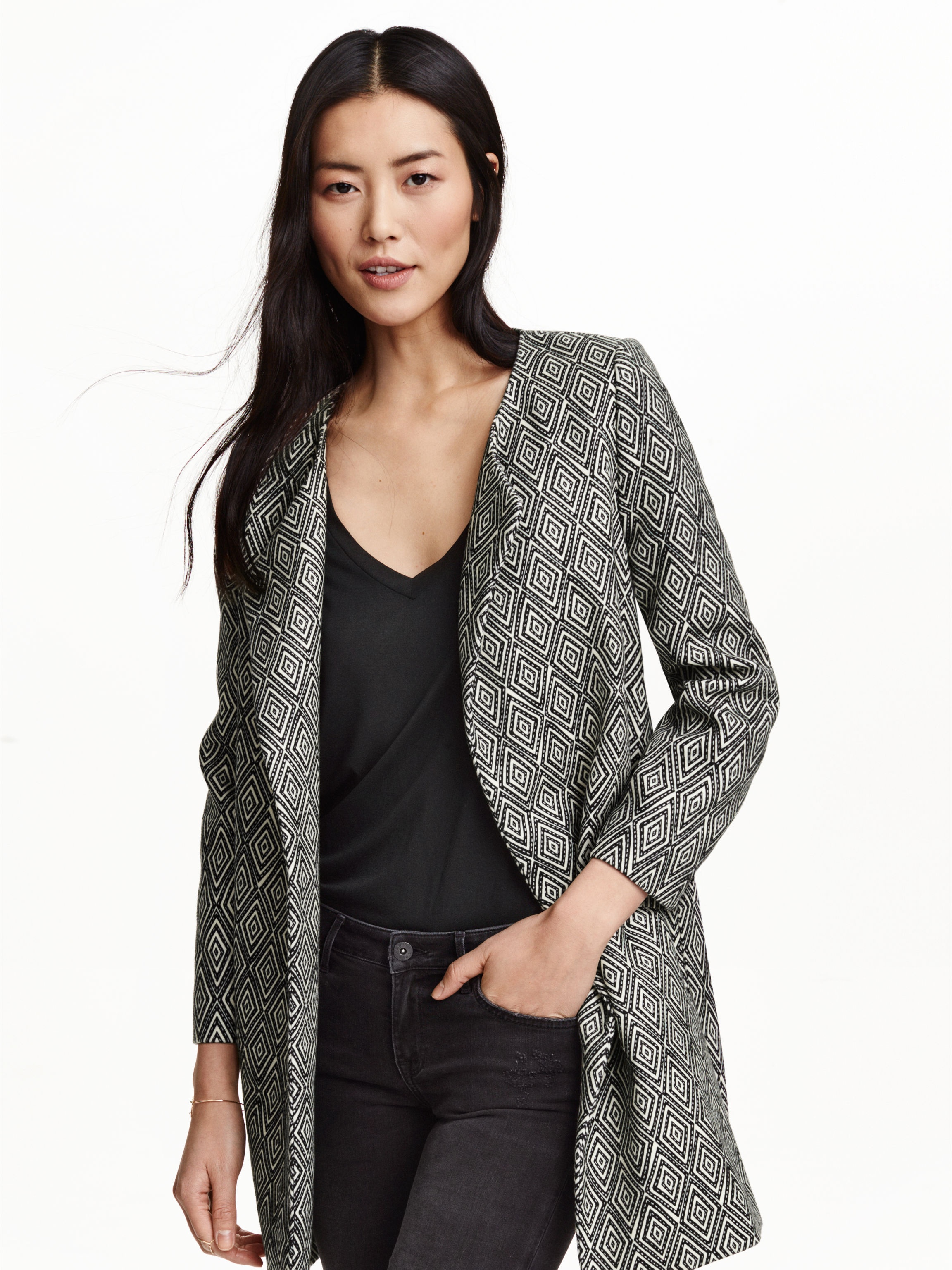 

Пиджак H&M 3428283 34 Черный с белым