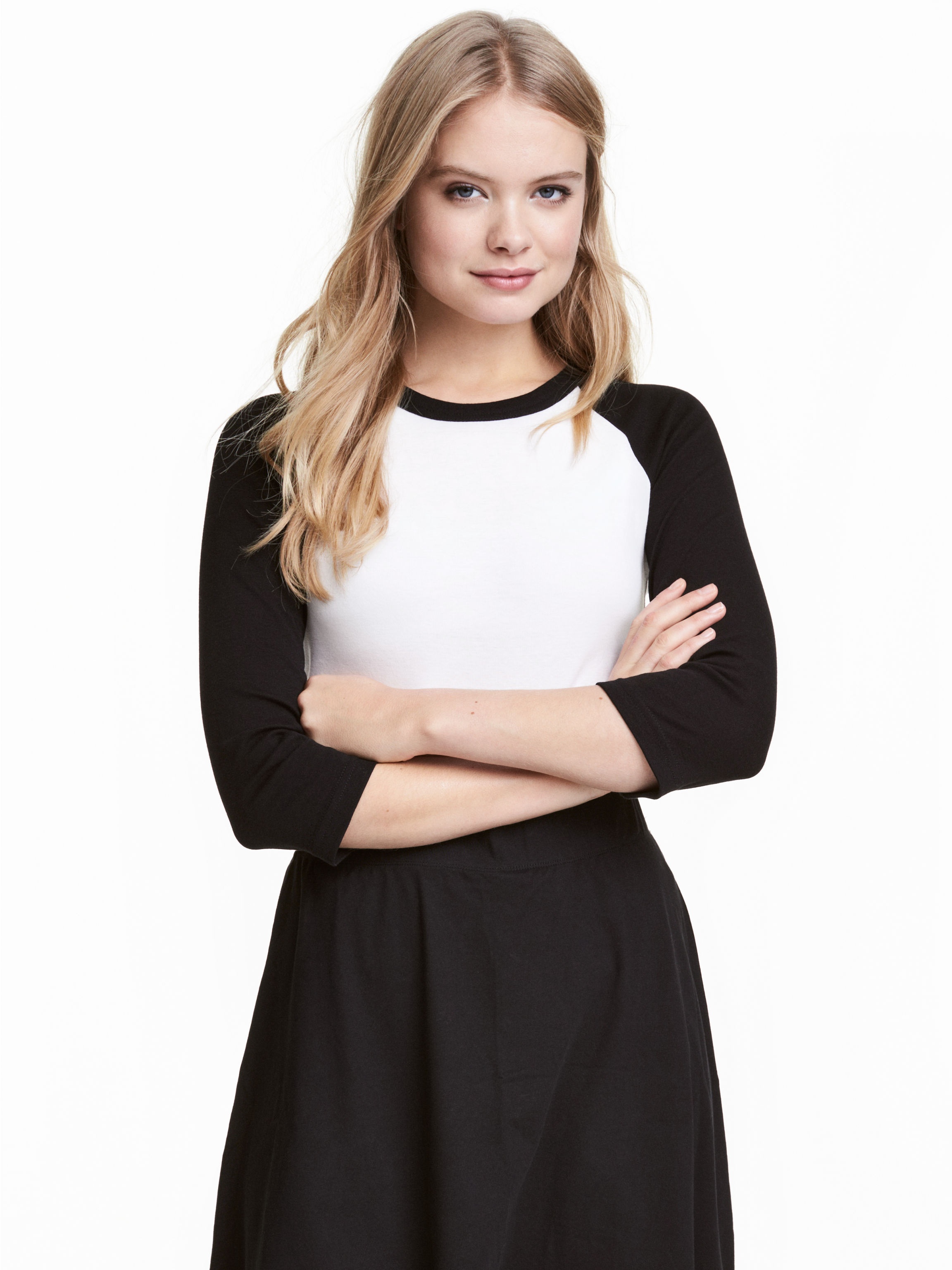 

Лонгслив H&M 3758495 L Белый с черным