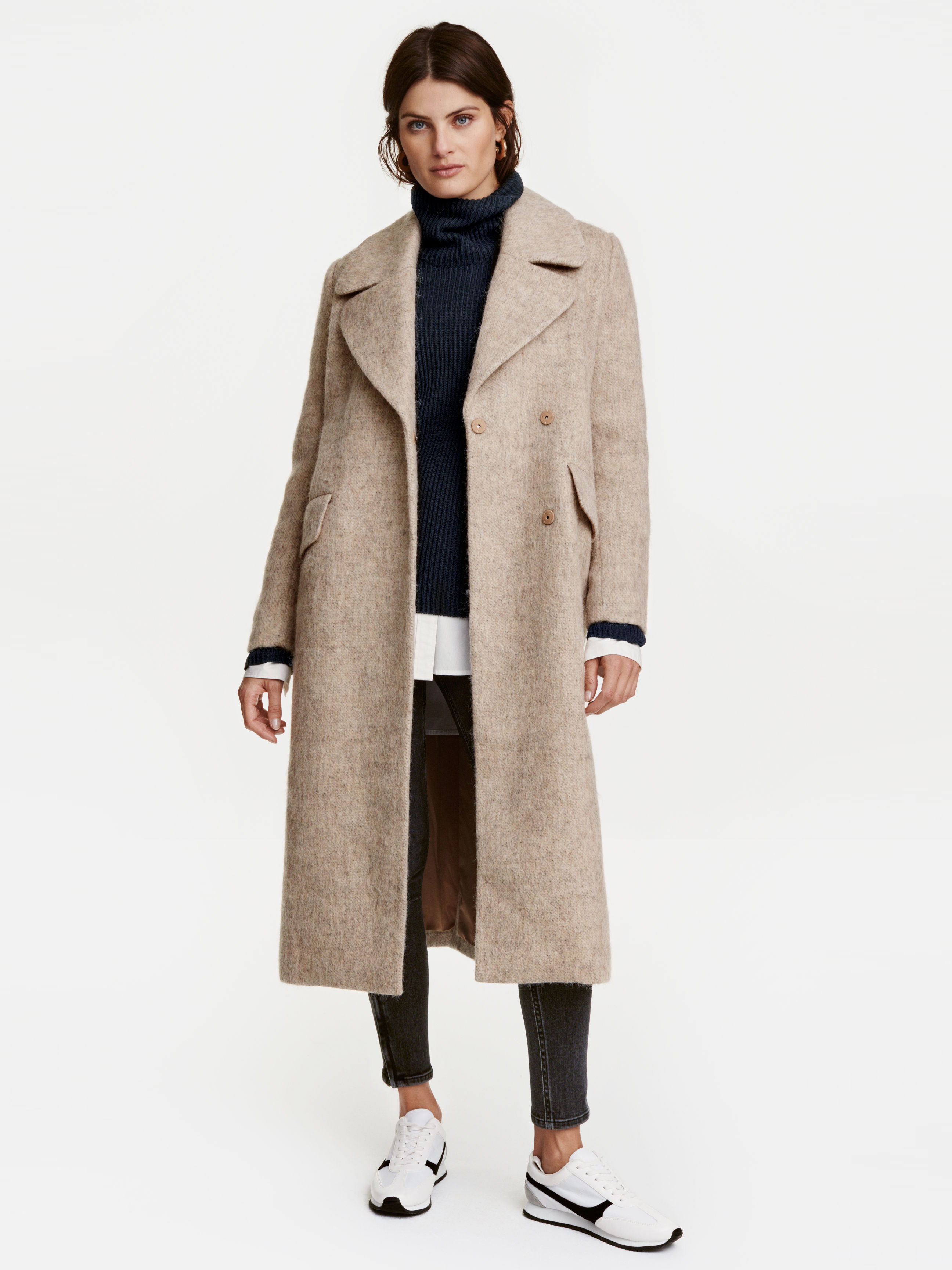 

Пальто H&M 3974024 34 Бежевое