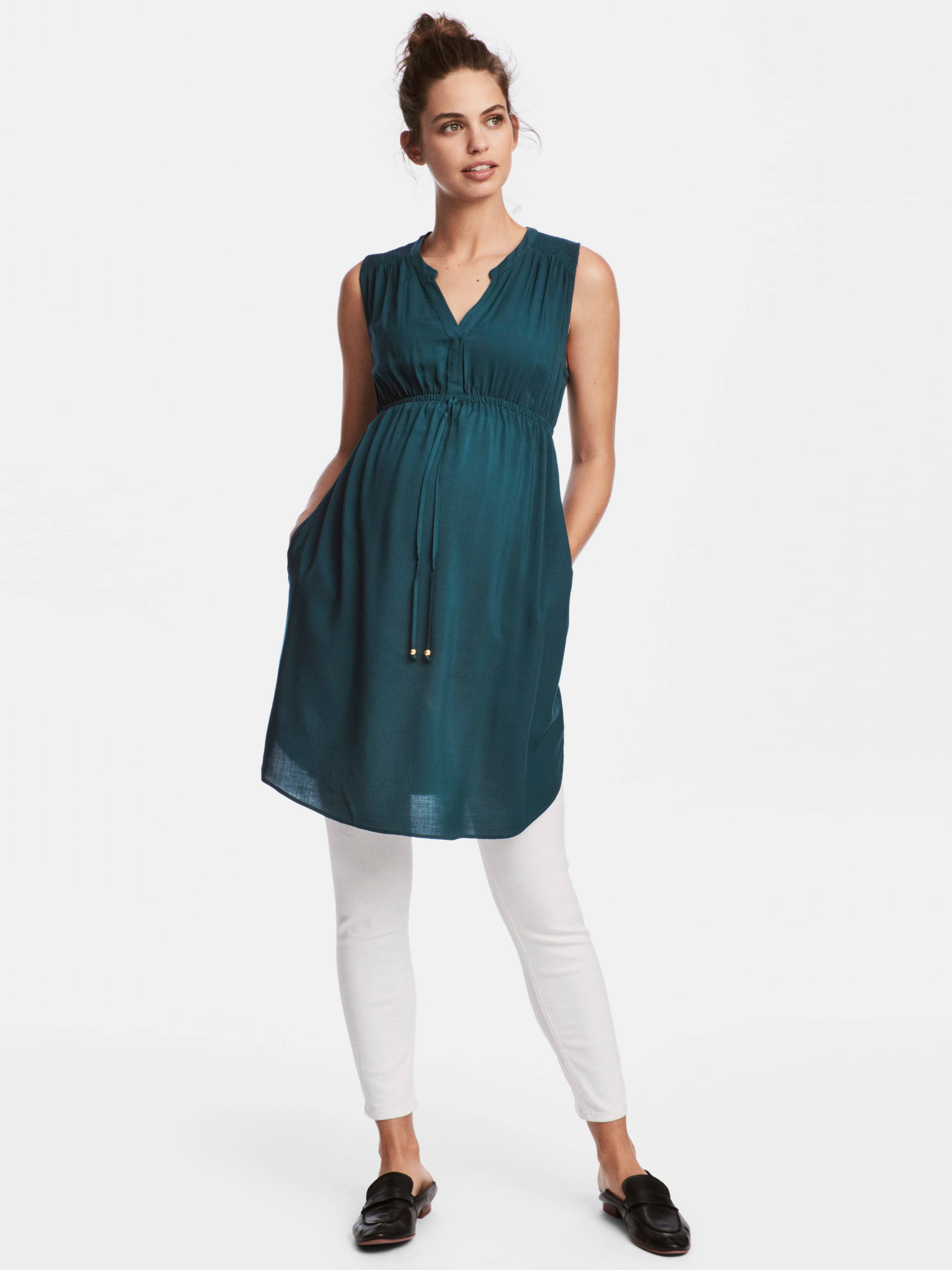 

Платье для беременных H&M 4895586 XL Сине-зеленое