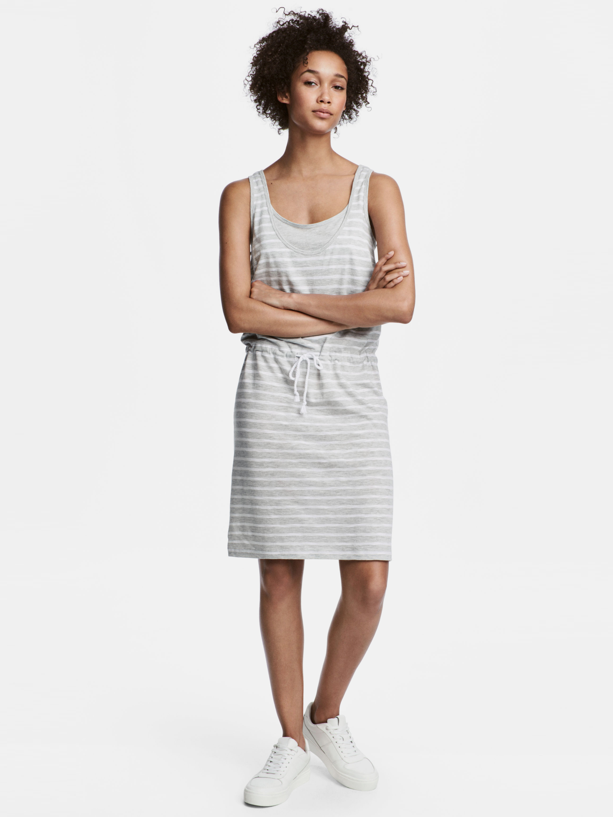 

Платье для беременных H&M 5090147 L Светло-серое в полоску