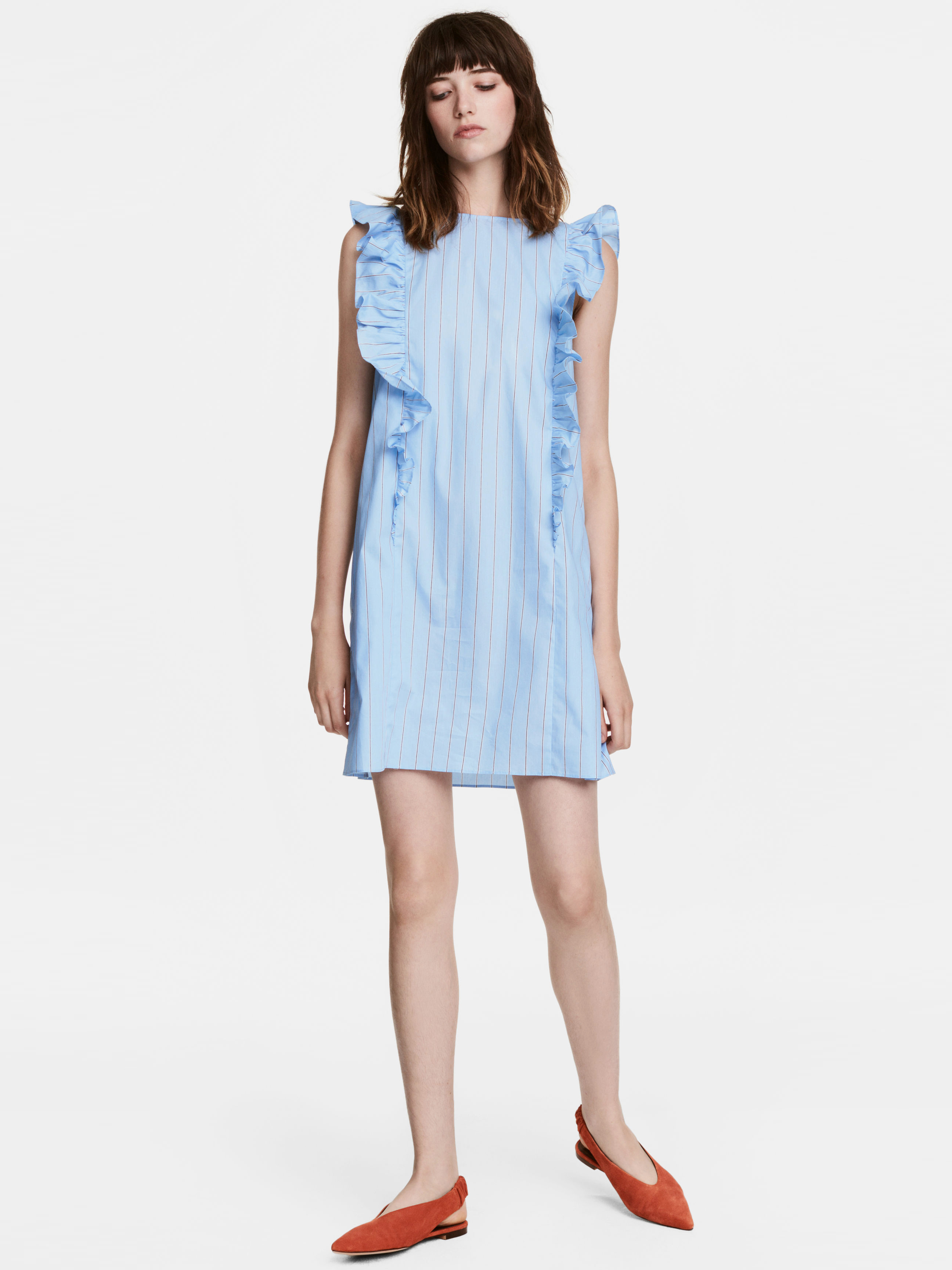 

Платье H&M 5598516 38 Светло-голубое в полоску