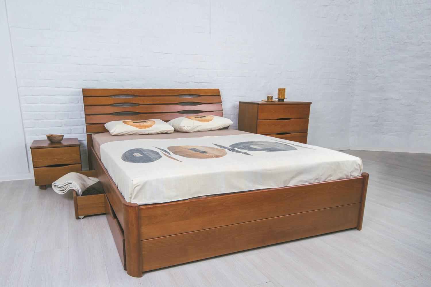 

Кровать полуторная Олимп Марита LUX с ящиками 120x200 Орех
