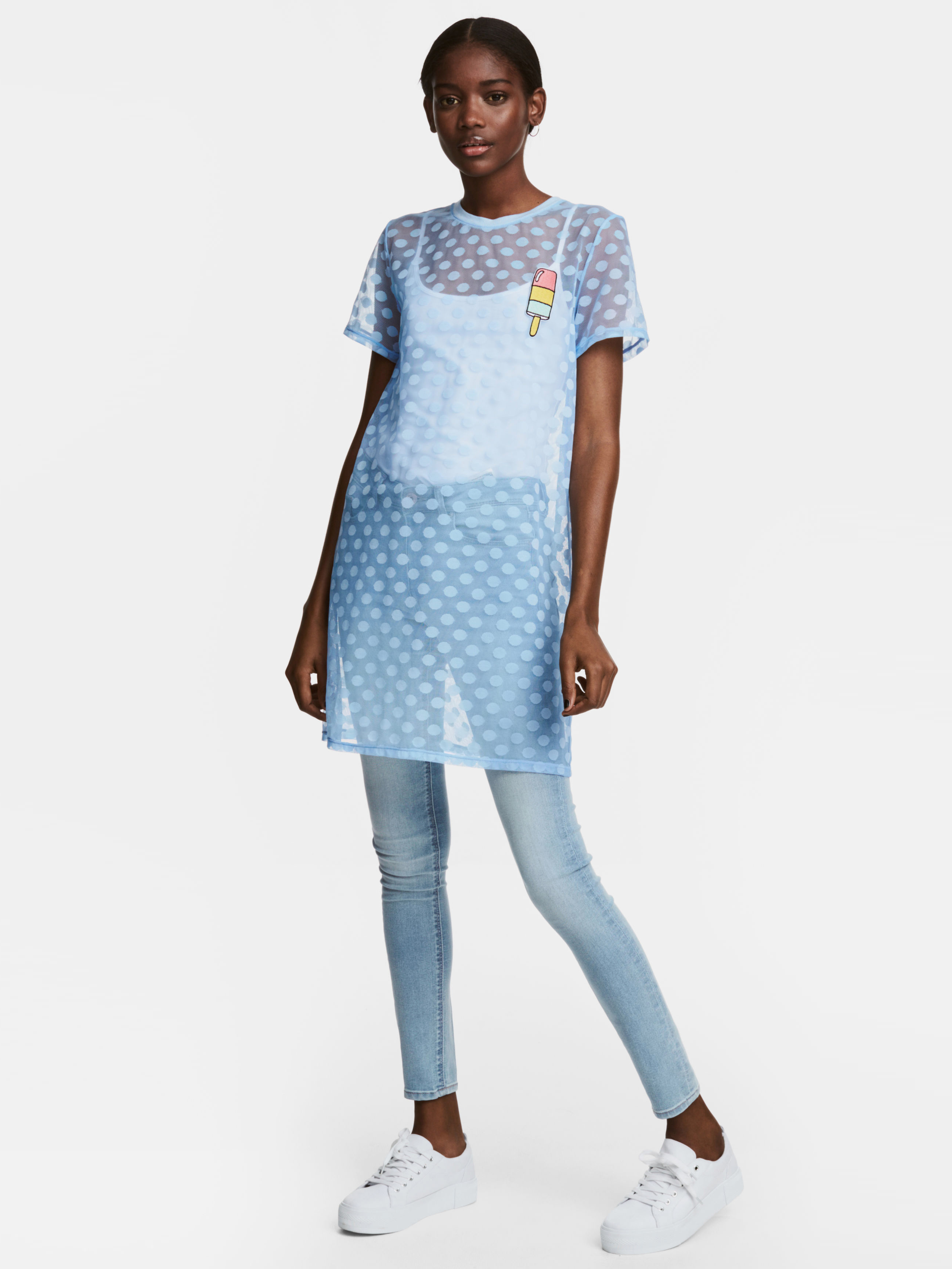

Туника H&M 5167546 32 Синяя в горошек