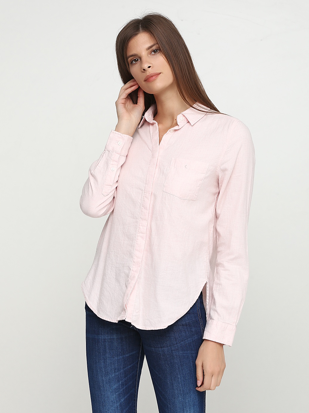 

Рубашка H&M 4057104 36 Розовая меланж