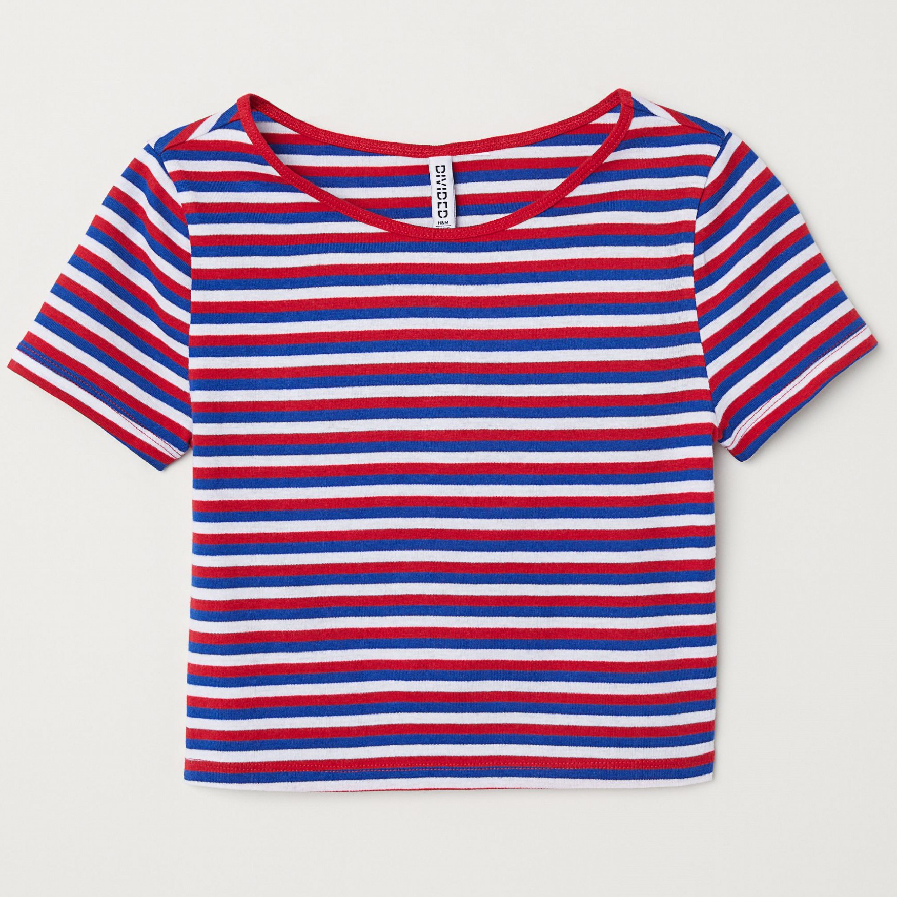 

Топ H&M 4765837 L Красный в полоску
