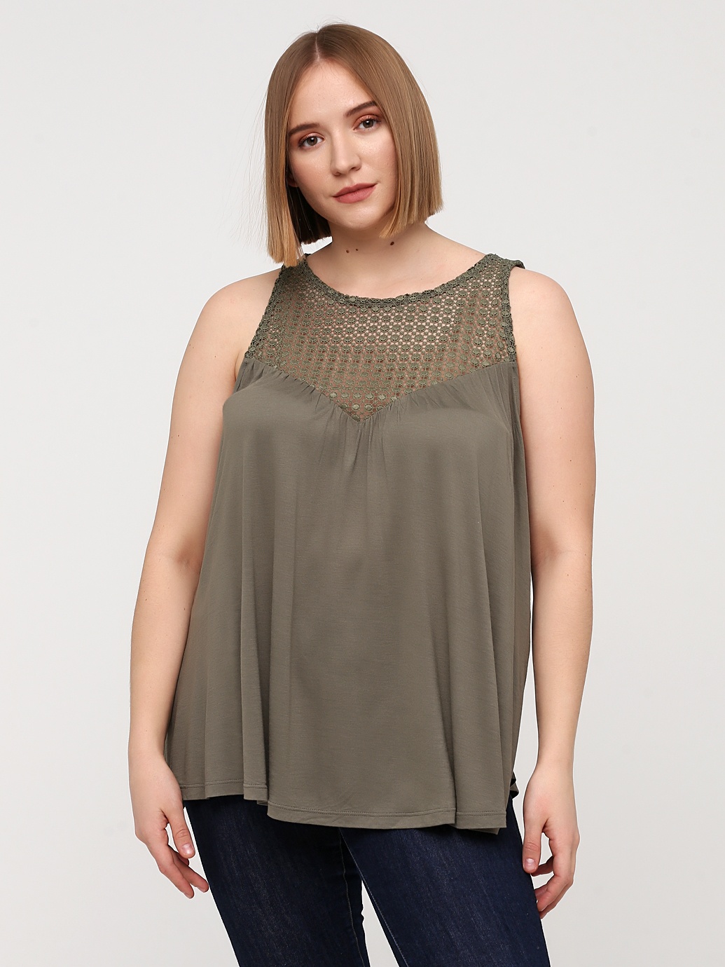 

Топ H&M 4669245 2XL Зеленый хаки