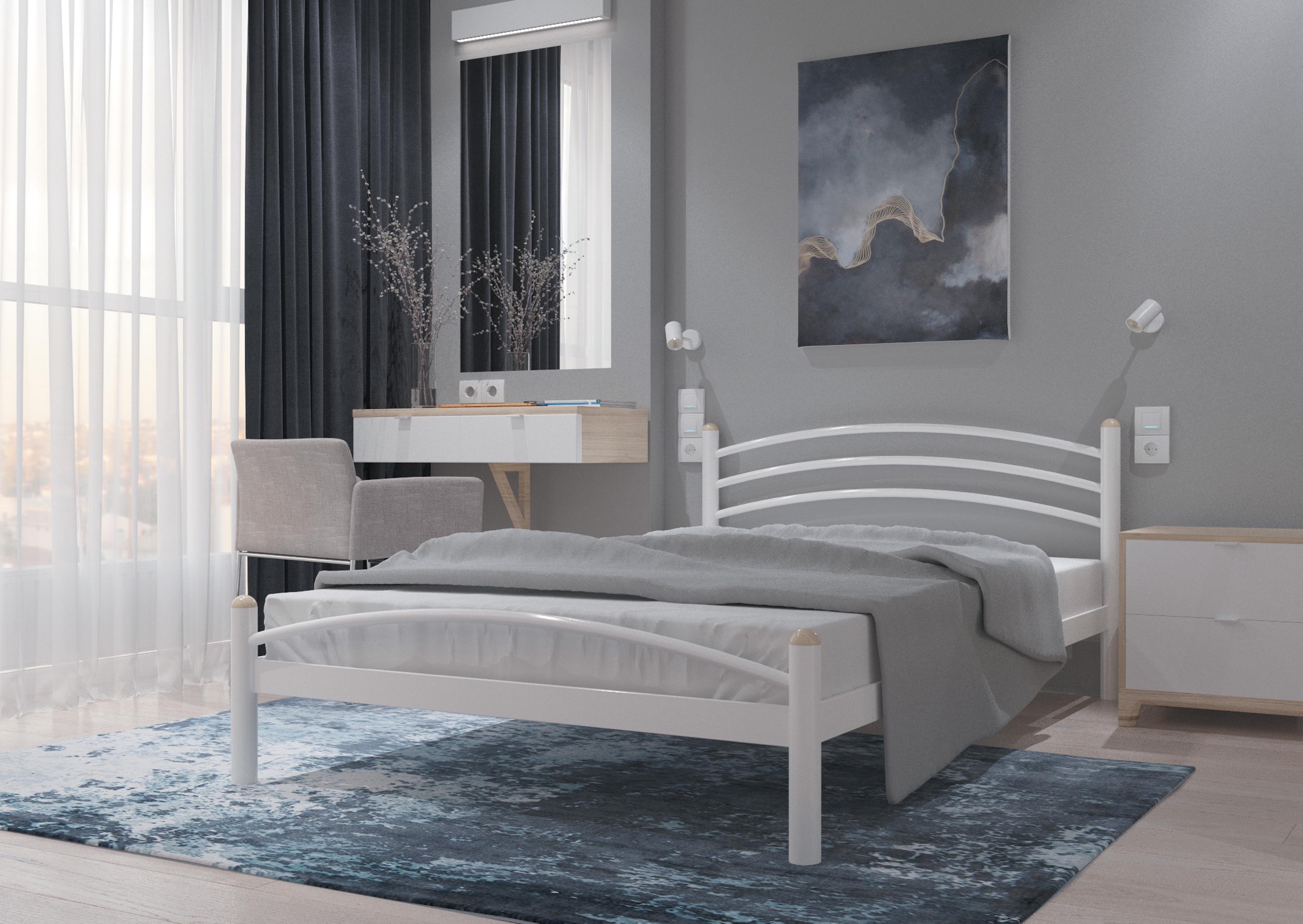 

Кровать Металл-дизайн Маргарита белая 140x190