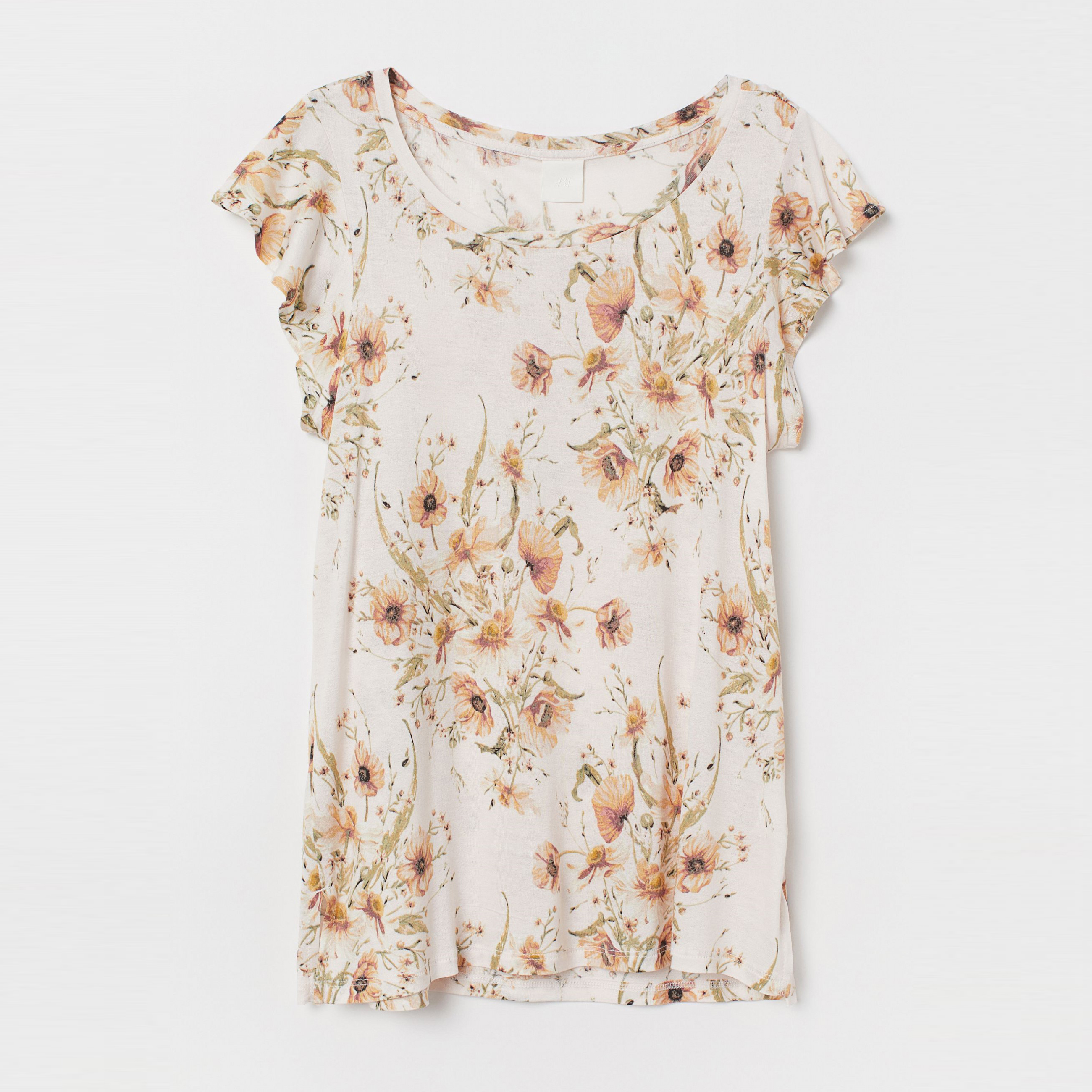 

Футболка H&M 7084599 S Пудра с цветами