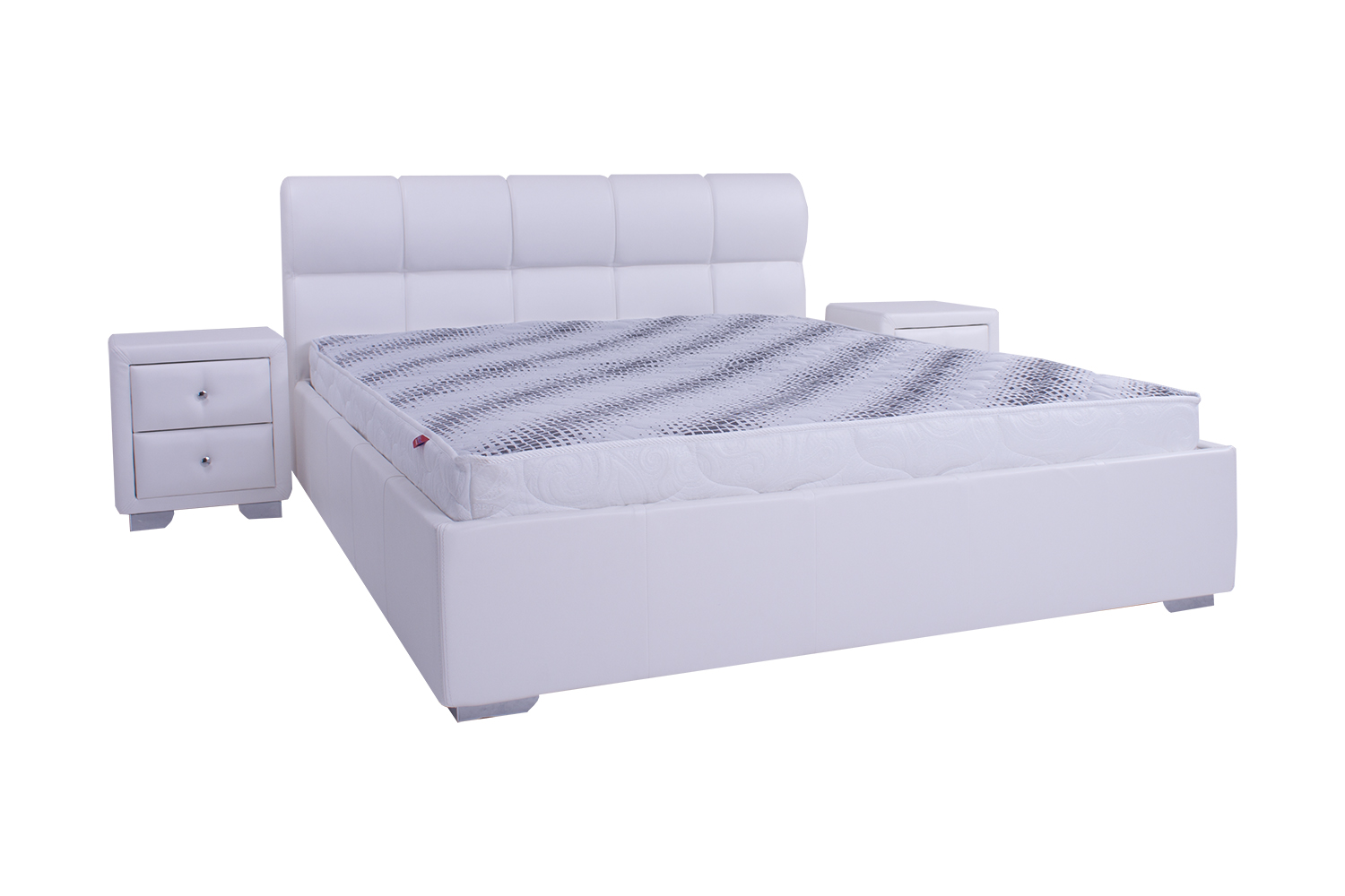 

Кровать со съемным чехлом Zevs-M Барселона (металлический каркас) Boom 01 белая 140х190