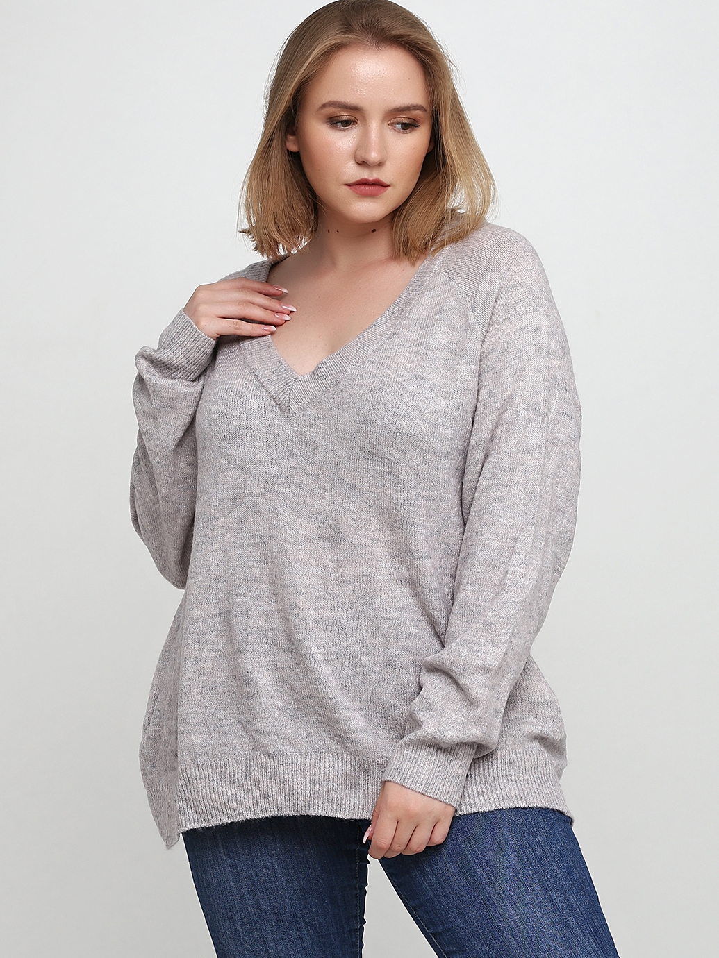 

Пуловер H&M 0537346_01 L Светло-серый с золотистым