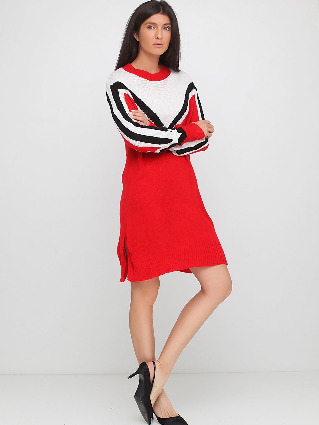 

Платье H&M 0574308_01 L Красное с белым и черным