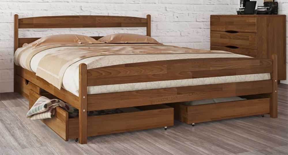 

Кровать двуспальная Олимп Лика с ящиками 200x200 Орех