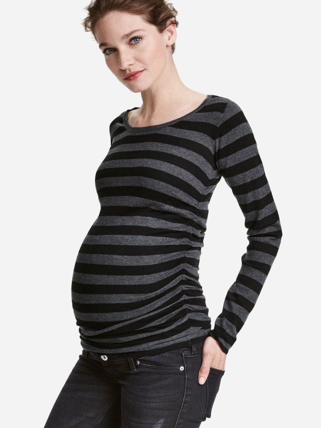 

Джемпер для беременных H&M 0297358_чер.пол XL Темно-серый