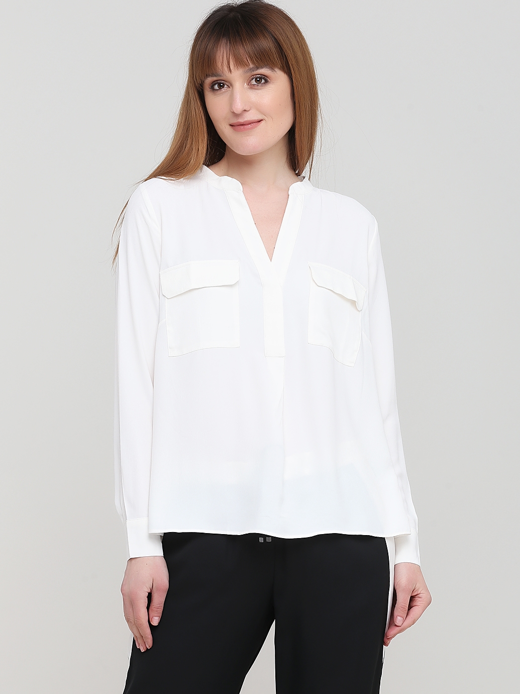 

Блузка H&M 0716670_ворот стойка 42 Молочная