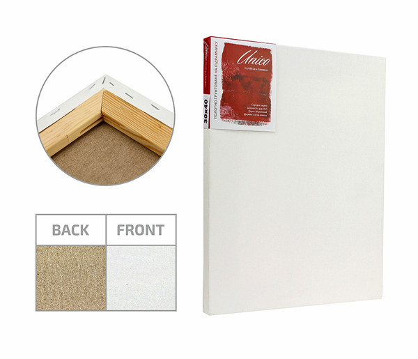 

Холст на подрамнике Unico 20x30 см акрил среднее зерно итальянский хлопок бок. натяжка набор 5 шт (4820149895345)