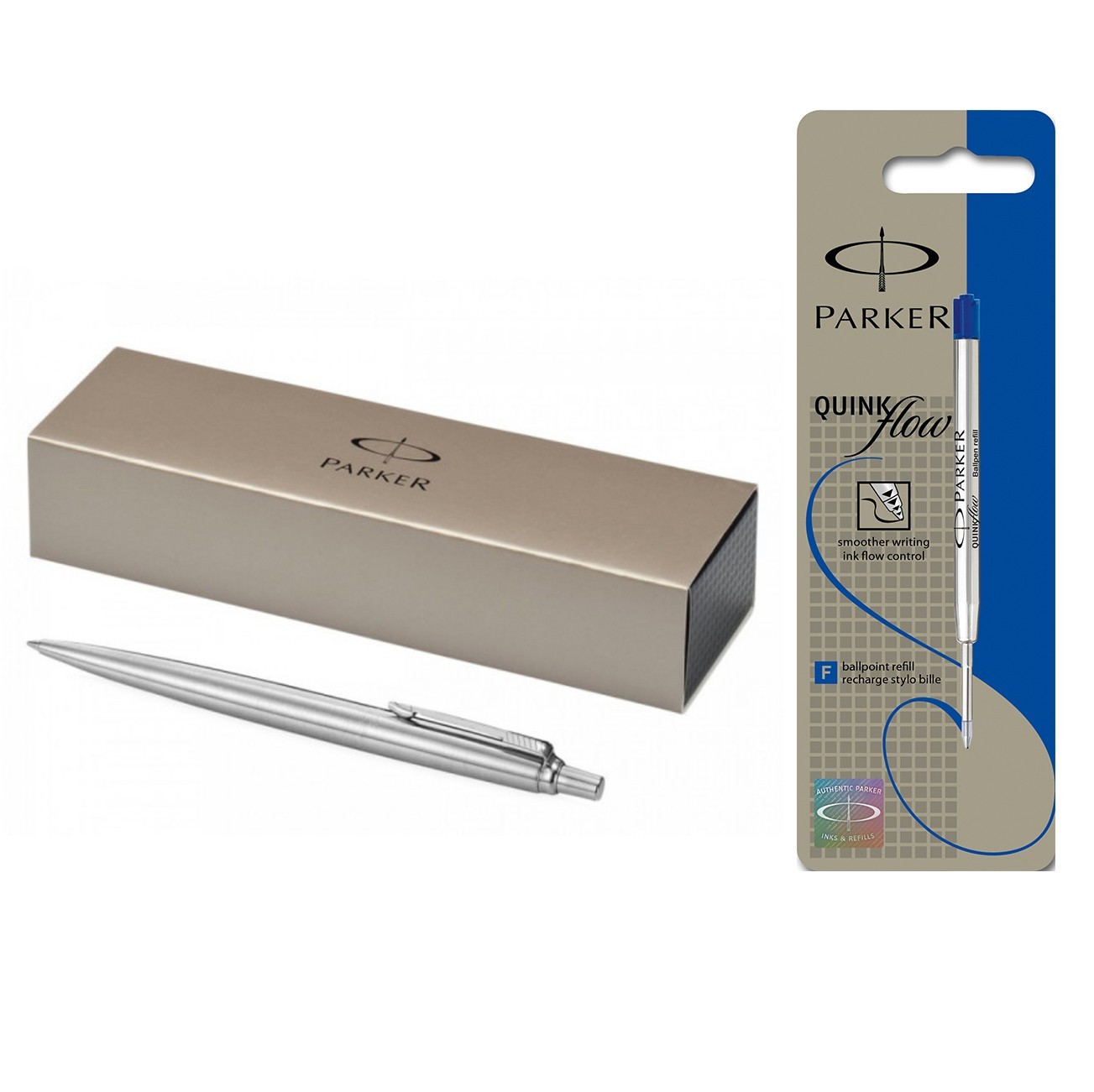 

Ручка шариковая Parker Jotter CT черная в стальном корпусе в подарочной коробке с дополнительным синим стержнем