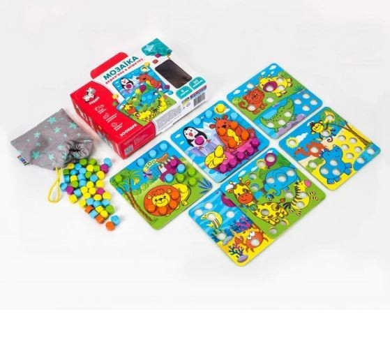 

Мозаика деревянная детская развивающая Зоопарк Vladi Toys ZB2002-02