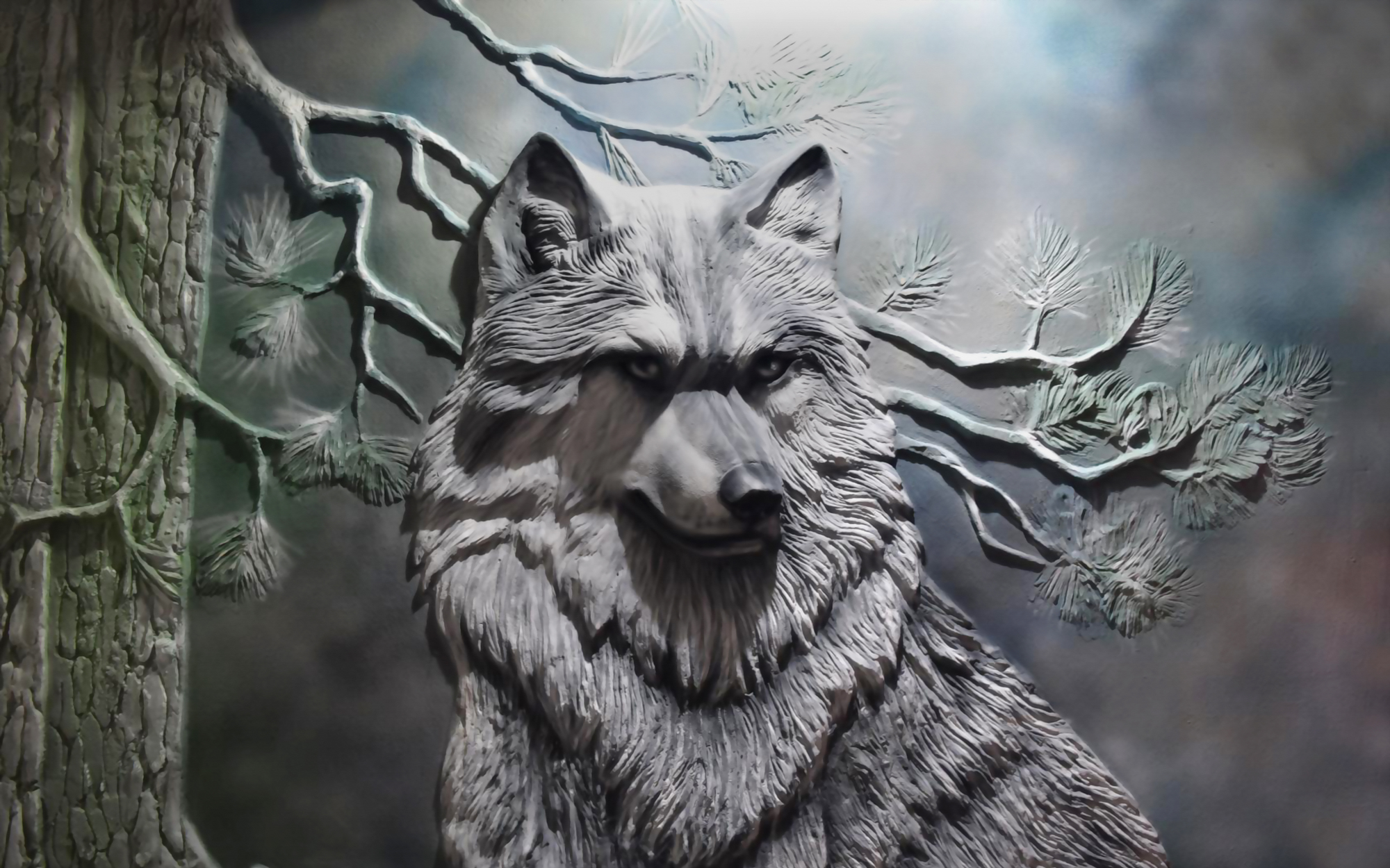 

Фотообои 3D '3D Волк' (3978) , Иней